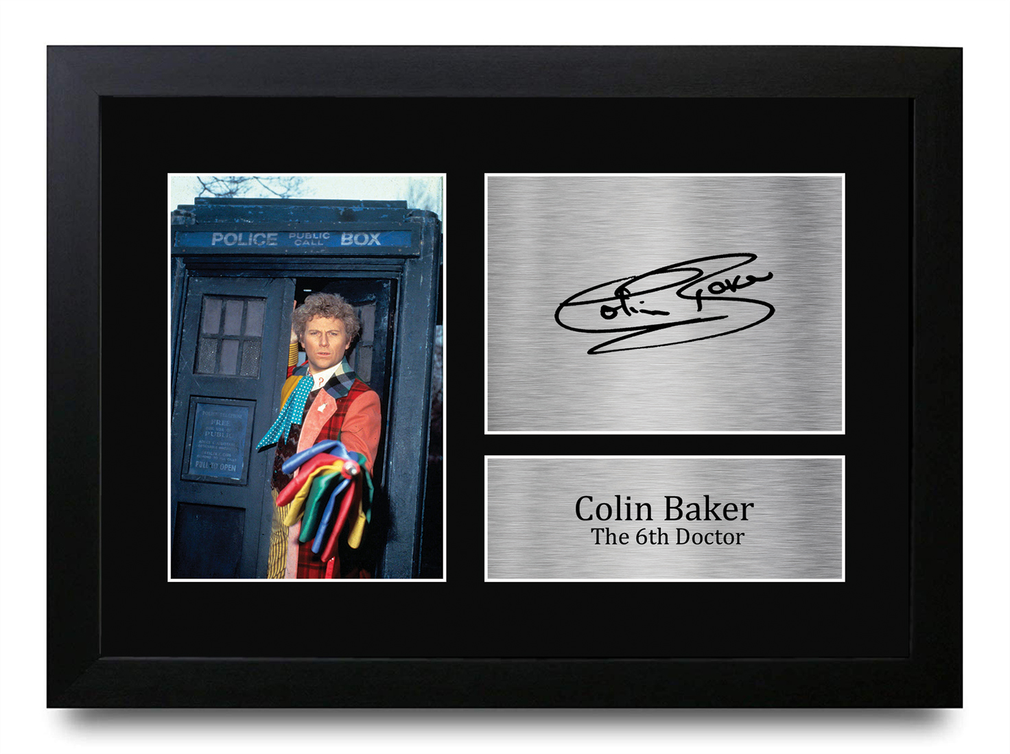 HWC Trading FR Tom Baker Gift Signed FRAMED A4 Printed Autograph Doctor Dr Who Gifts Photo Picture Print Display