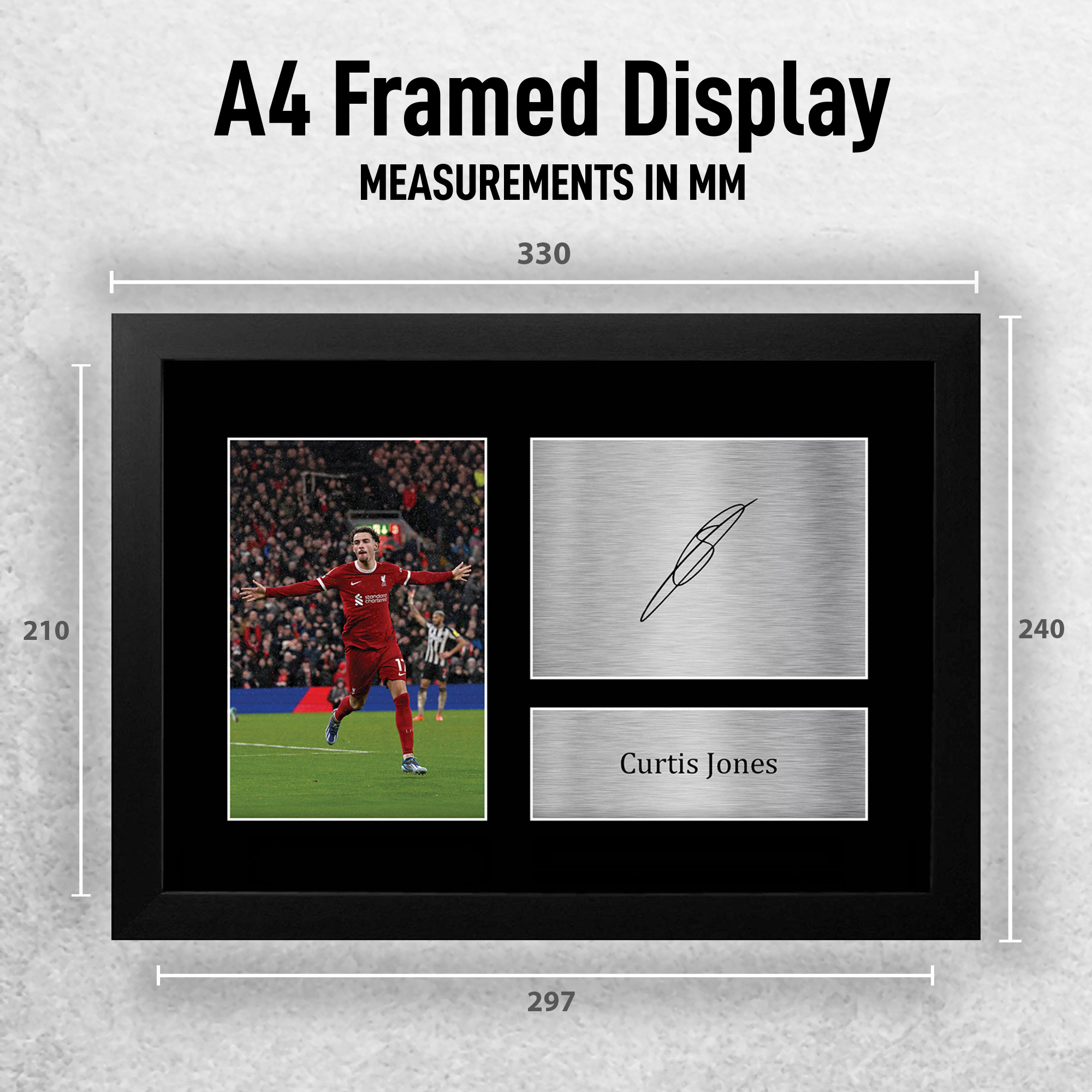 Curtis Jones Liverpool Framed Printed Autograph Picture for Football Fans - Picture 3 of 17