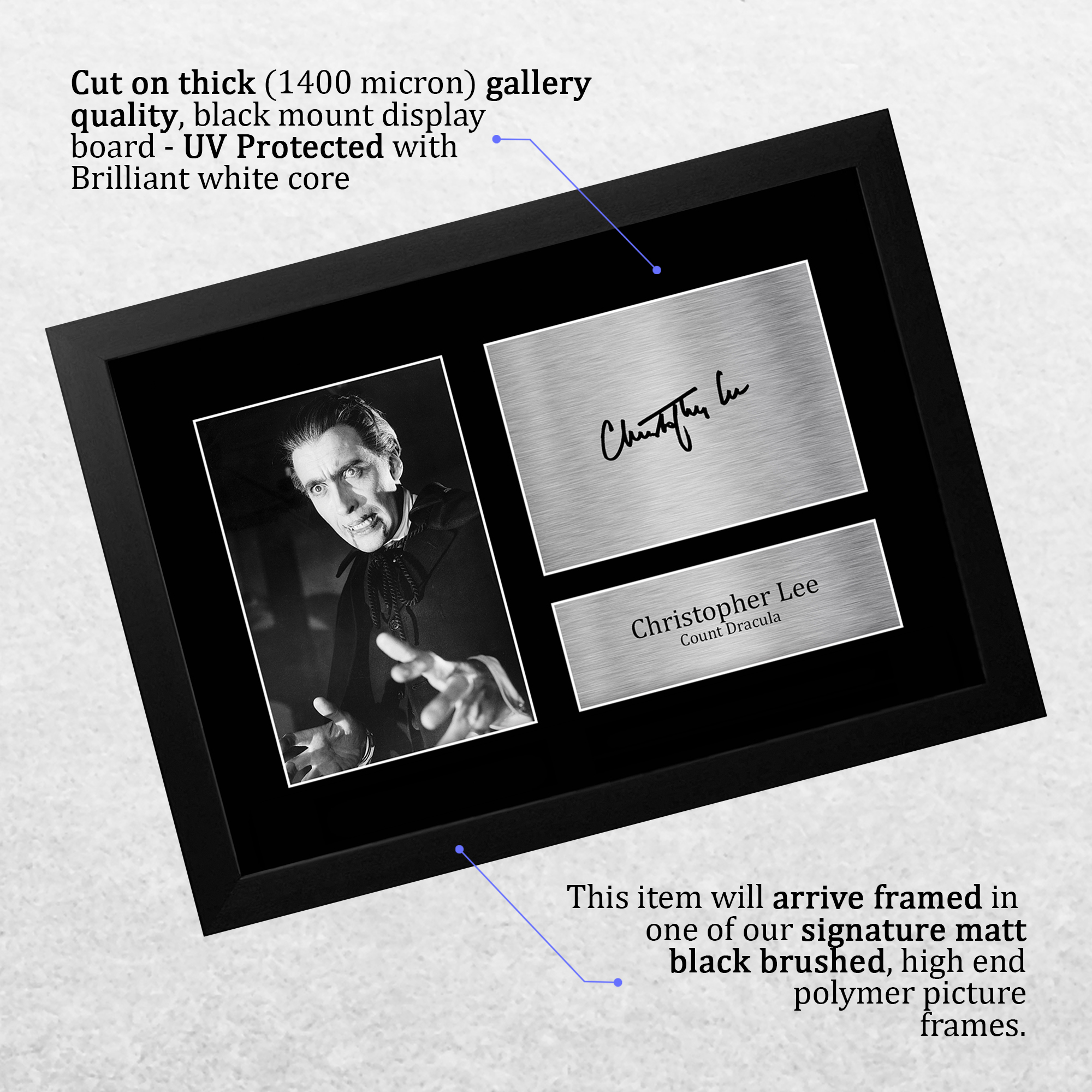 Christopher Lee Dracula Gift Idea Signed Autograph A4 Picture Print to Movie Fan - Picture 4 of 24