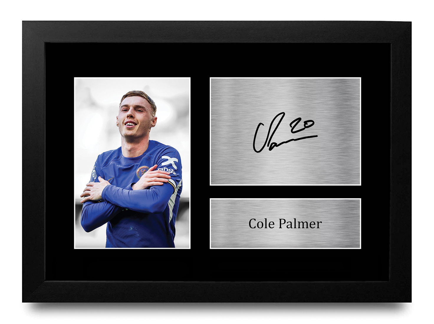 Imagen autógrafa impresa idea de regalo enmarcada Cole Palmer Chelsea para fanáticos del fútbol - Imagen 10 de 28
