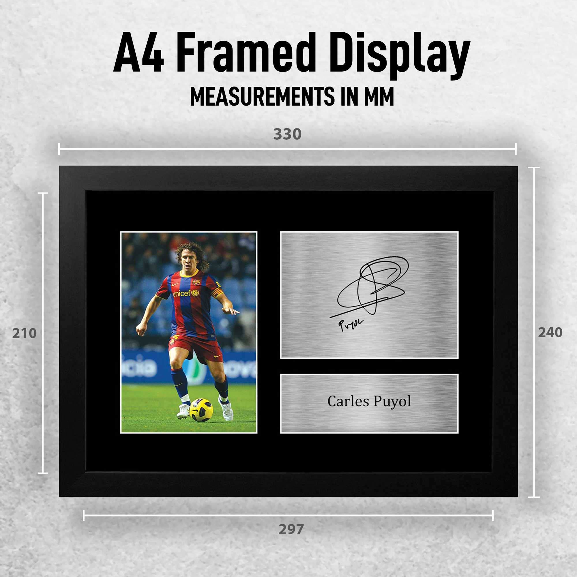 Carles Puyol Barcelona Framed Printed Autograph Picture for