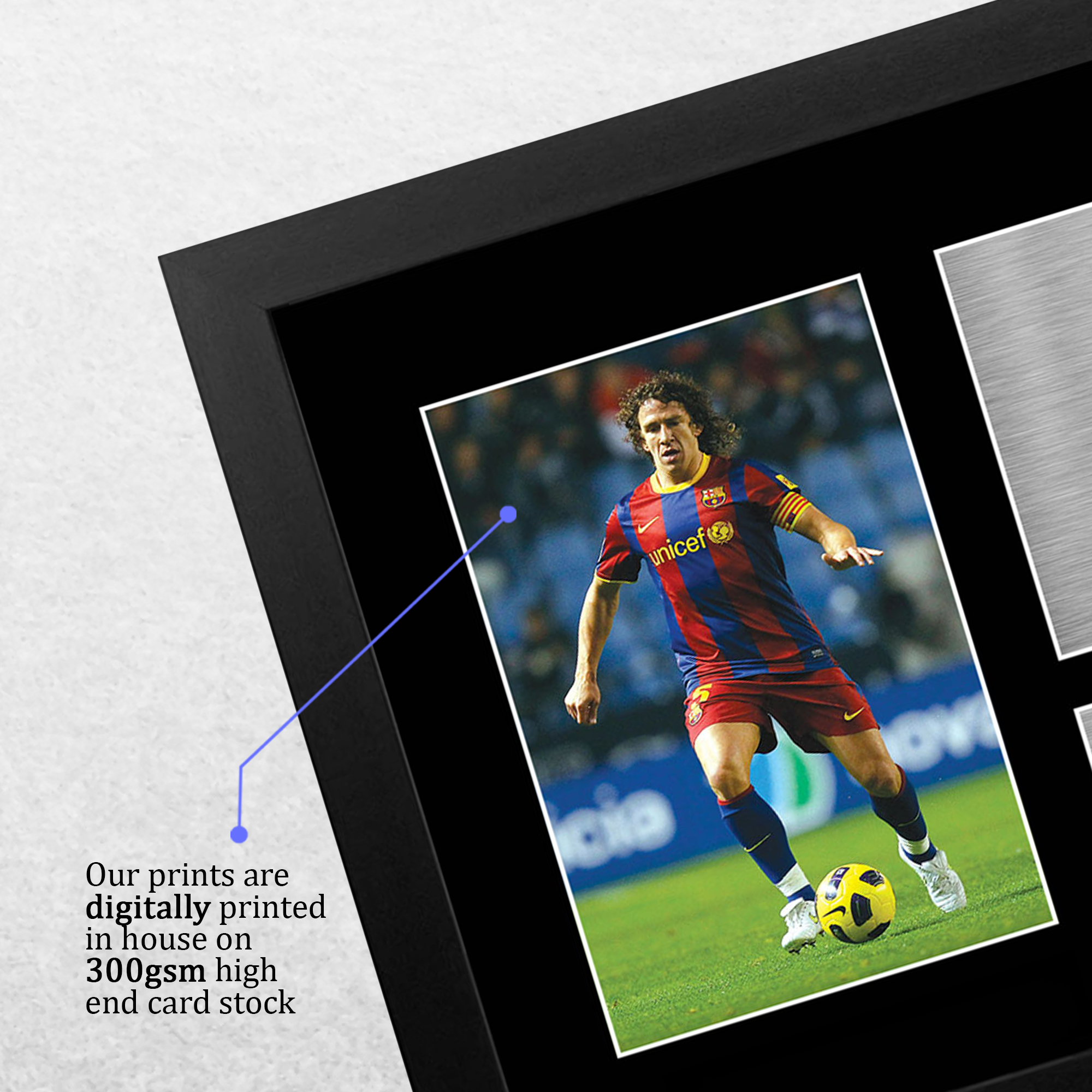 Carles Puyol Barcelona Framed Printed Autograph Picture for