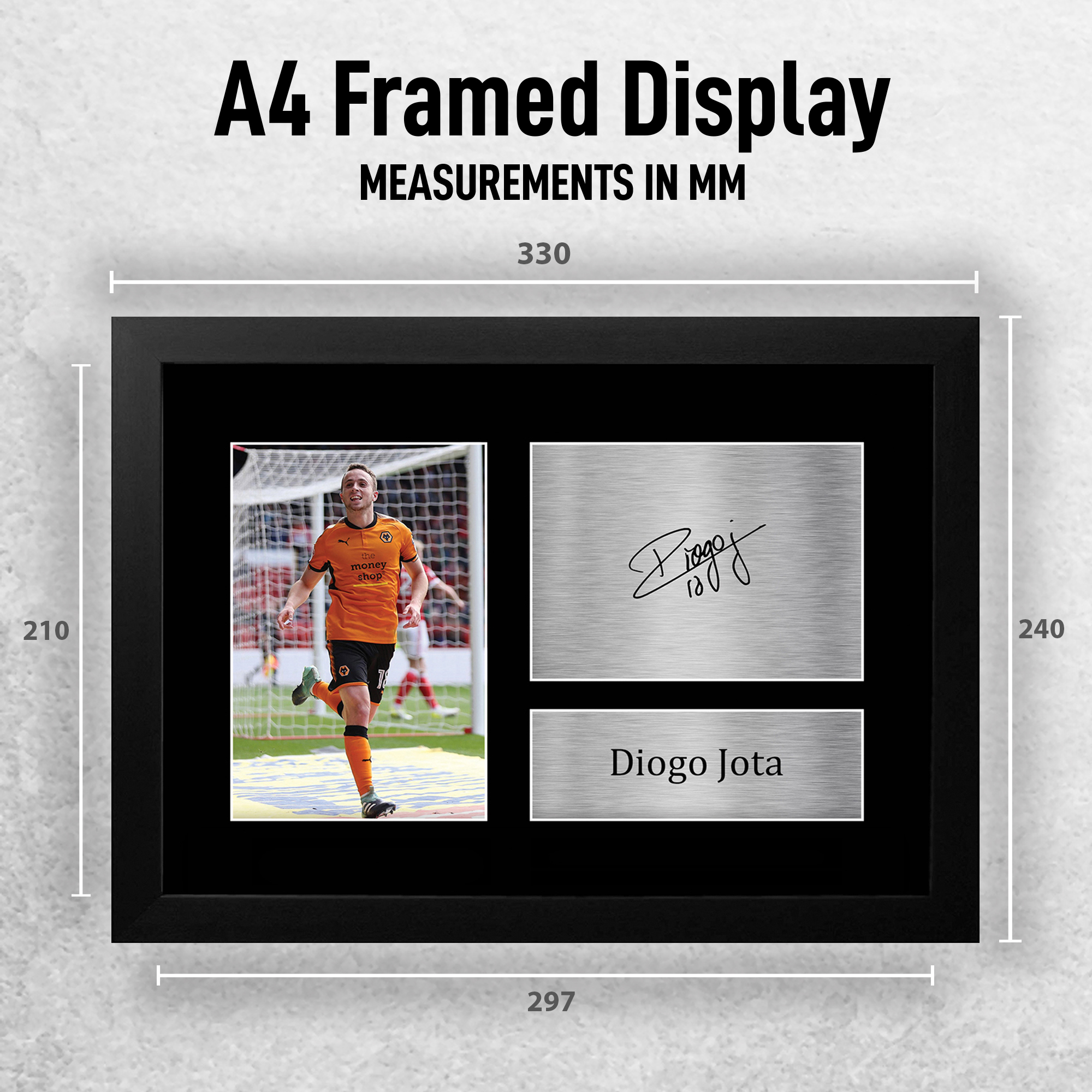 Autógrafo preimpreso firmado por Diogo Jota A4 exhibición de fotos regalo para un fanático de los lobos - Imagen 3 de 17