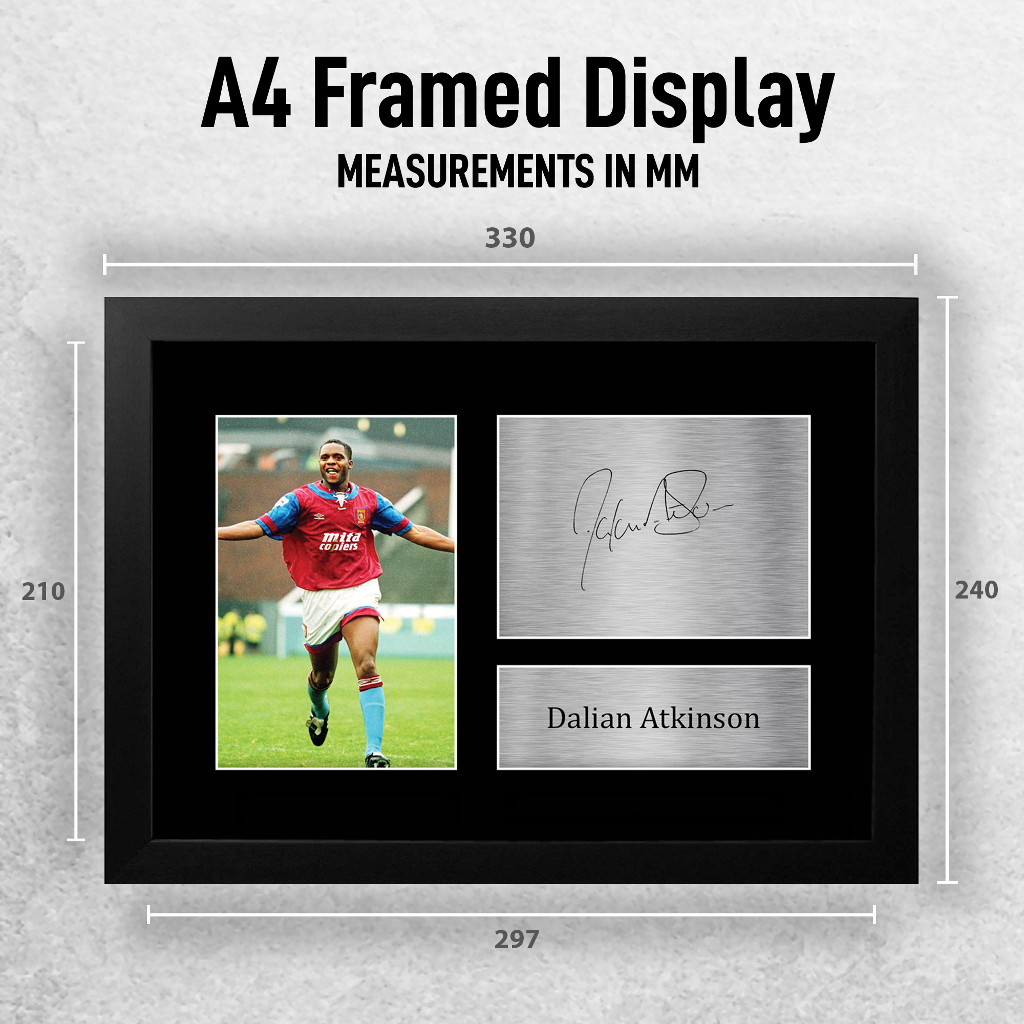 Dalian Atkinson Geschenke gedruckt Autogramm A4 Bild für Fußballfans - Bild 3 von 17