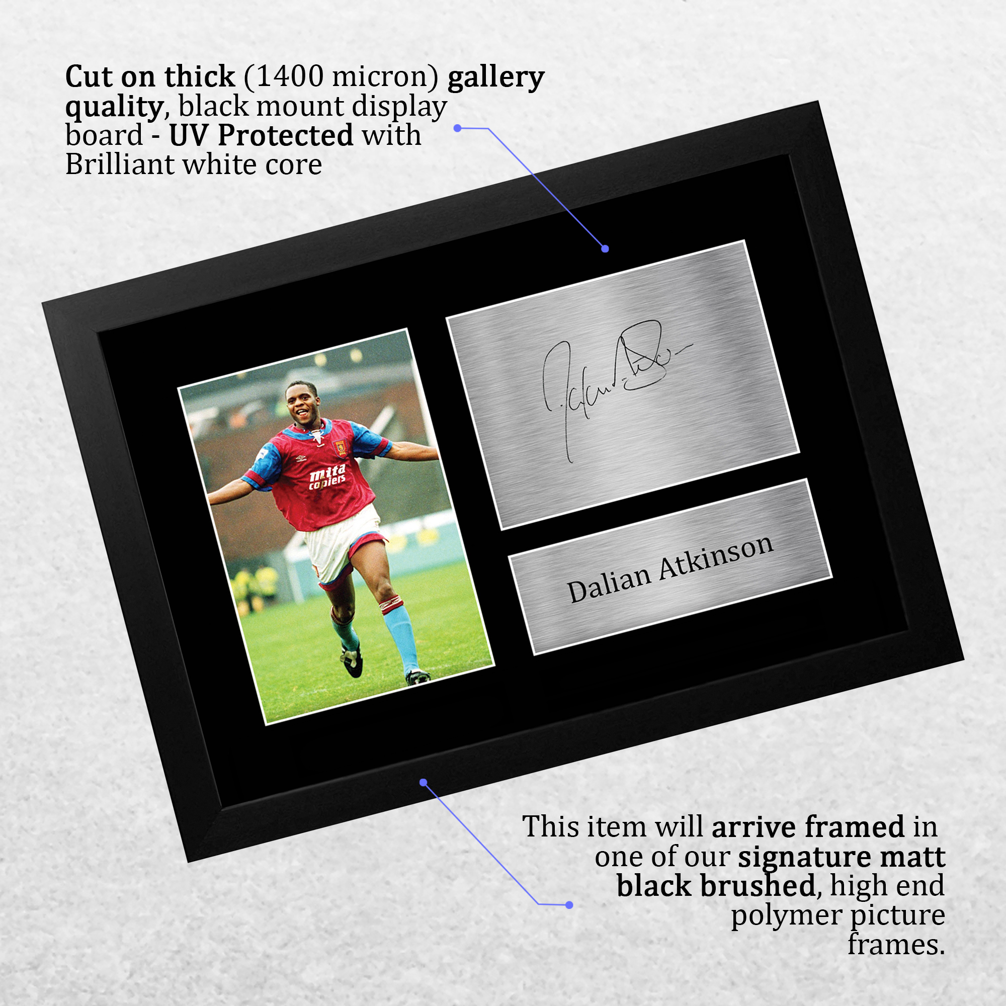 Dalian Atkinson Geschenke gedruckt Autogramm A4 Bild für Fußballfans - Bild 4 von 17