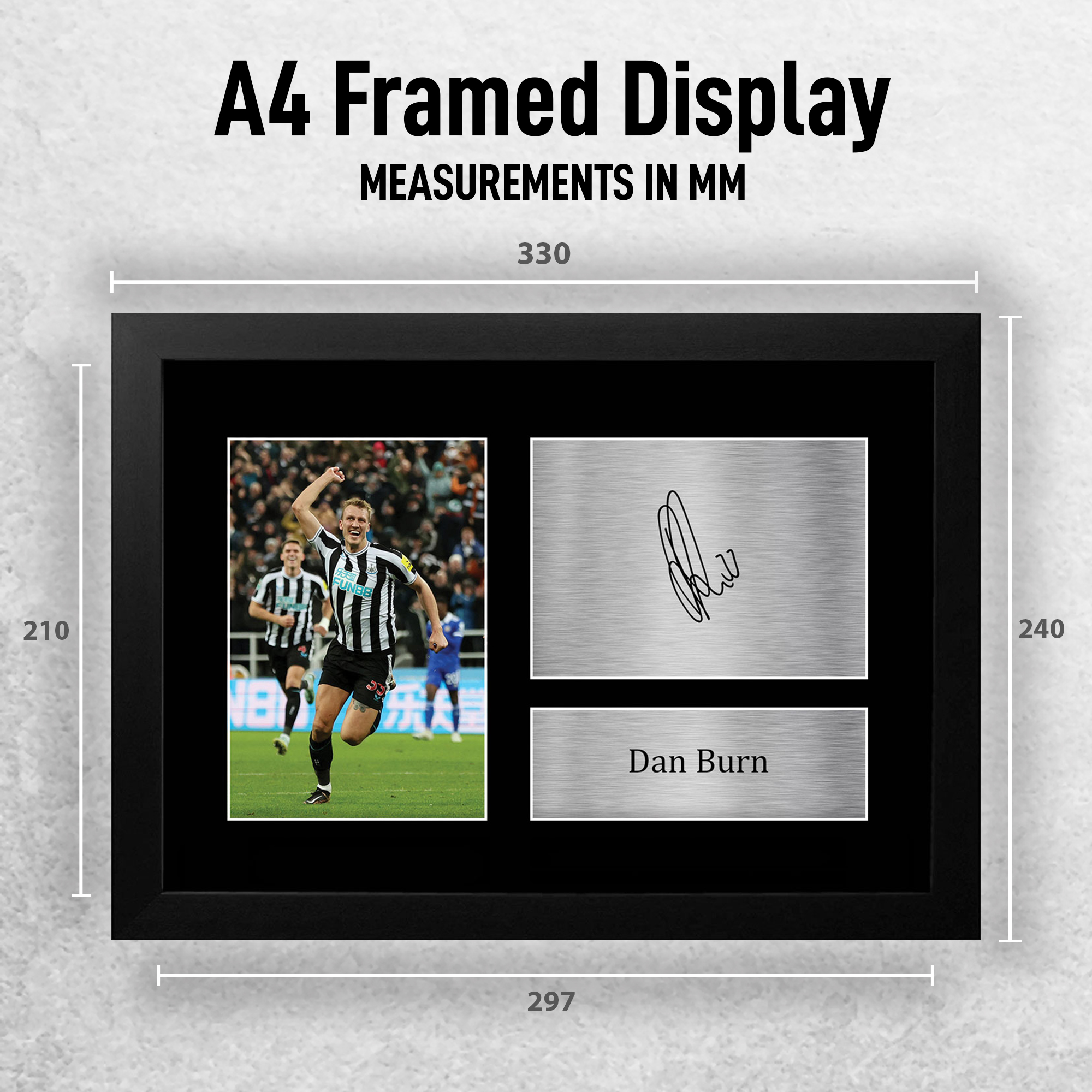 Dan Burn Newcastle United Framed Printed Autograph Picture for Football Fans - Picture 3 of 17