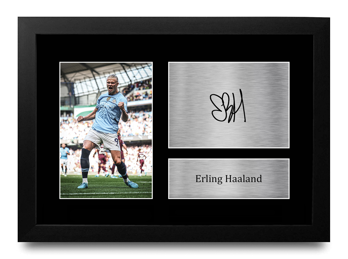 Erling Haaland Manchester City gerahmtes gedrucktes Autogrammbild für Fußballfan - Bild 40 von 58
