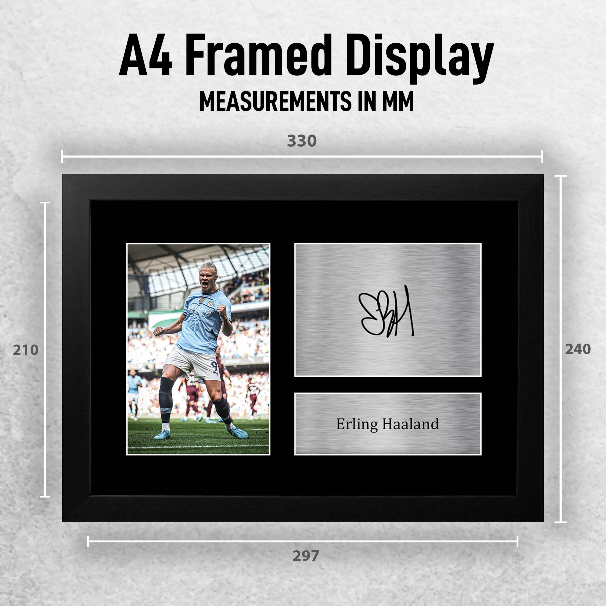 Erling Haaland Manchester City gerahmtes gedrucktes Autogrammbild für Fußballfan - Bild 41 von 58