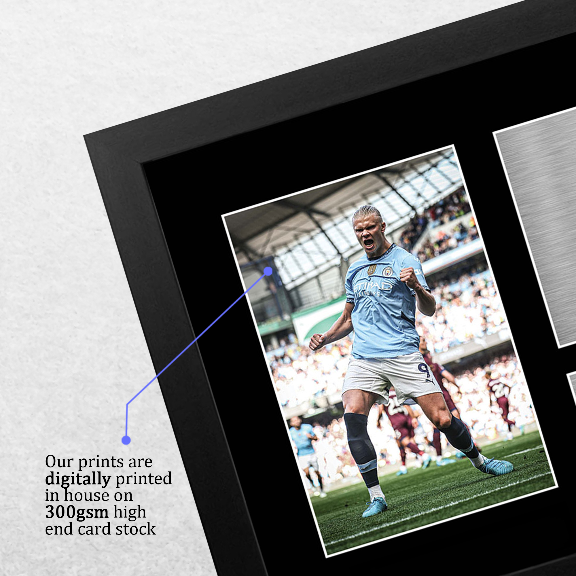 Erling Haaland Manchester City gerahmtes gedrucktes Autogrammbild für Fußballfan - Bild 43 von 58