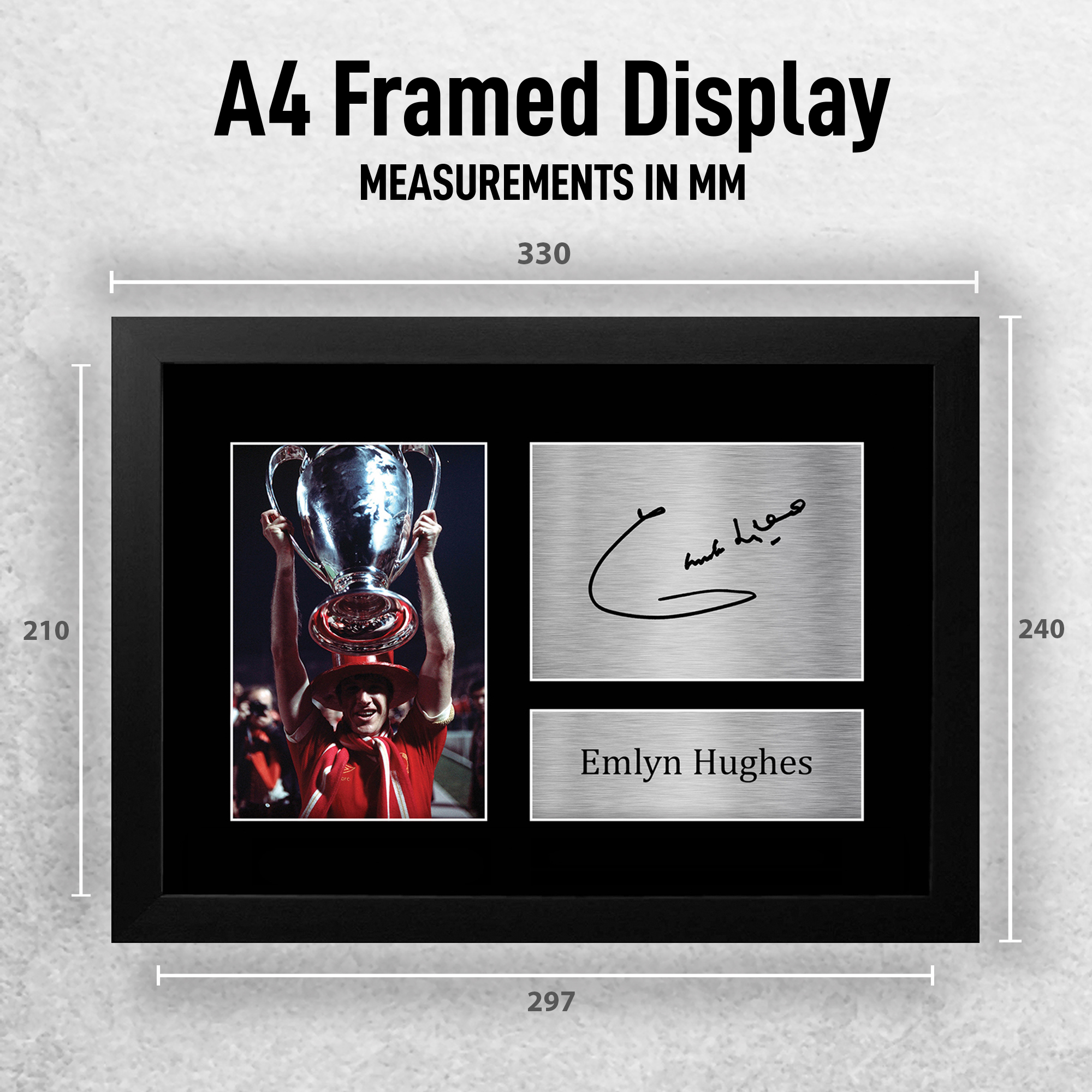 Emlyn Hughes Signed A4 Framed Printed Autograph Liverpool LFC Print Gift - Picture 11 of 17