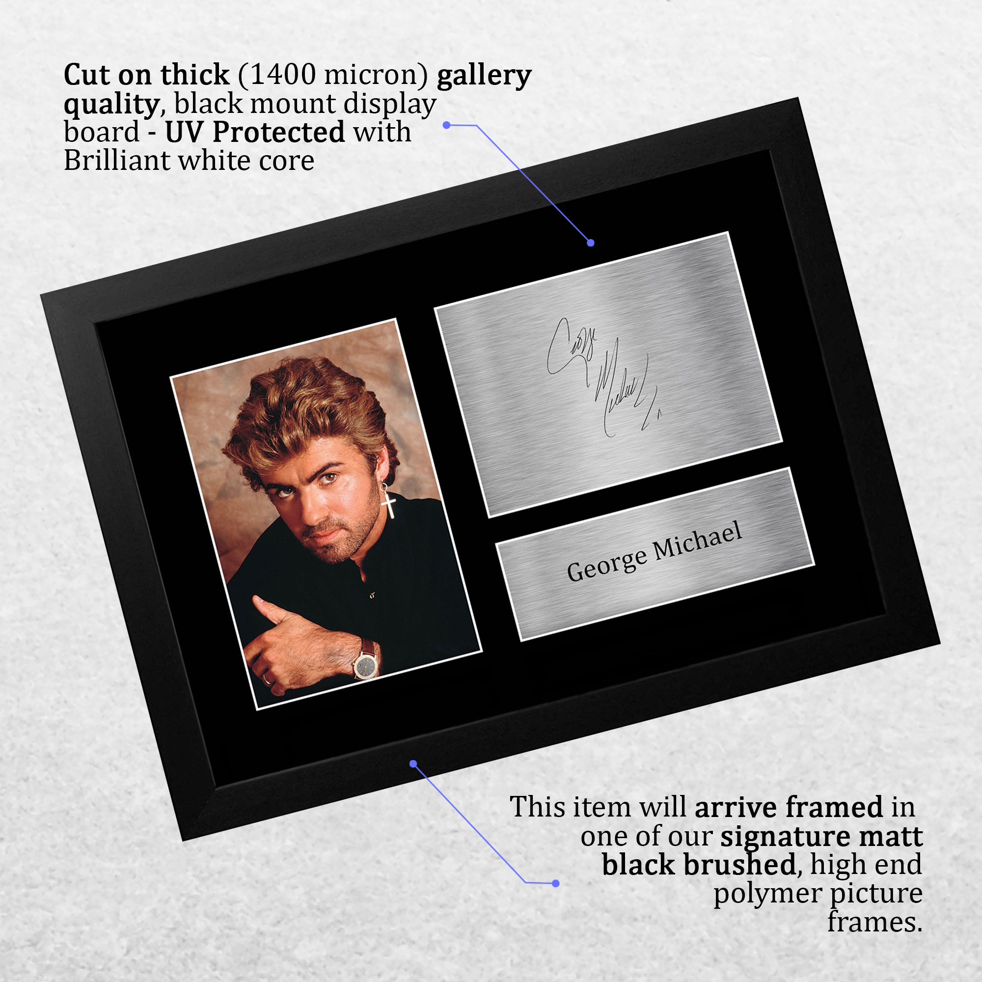 George Michael Signed Pre Printed Autograph A4 Photo Gift For a Pop Fan - Bild 12 von 31