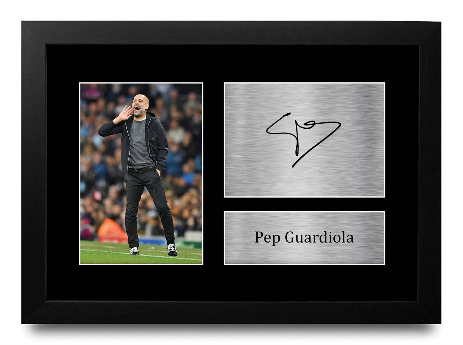 Pep Guardiola Signed A4 Framed Printed Autograph Manchester Man City Print Gift