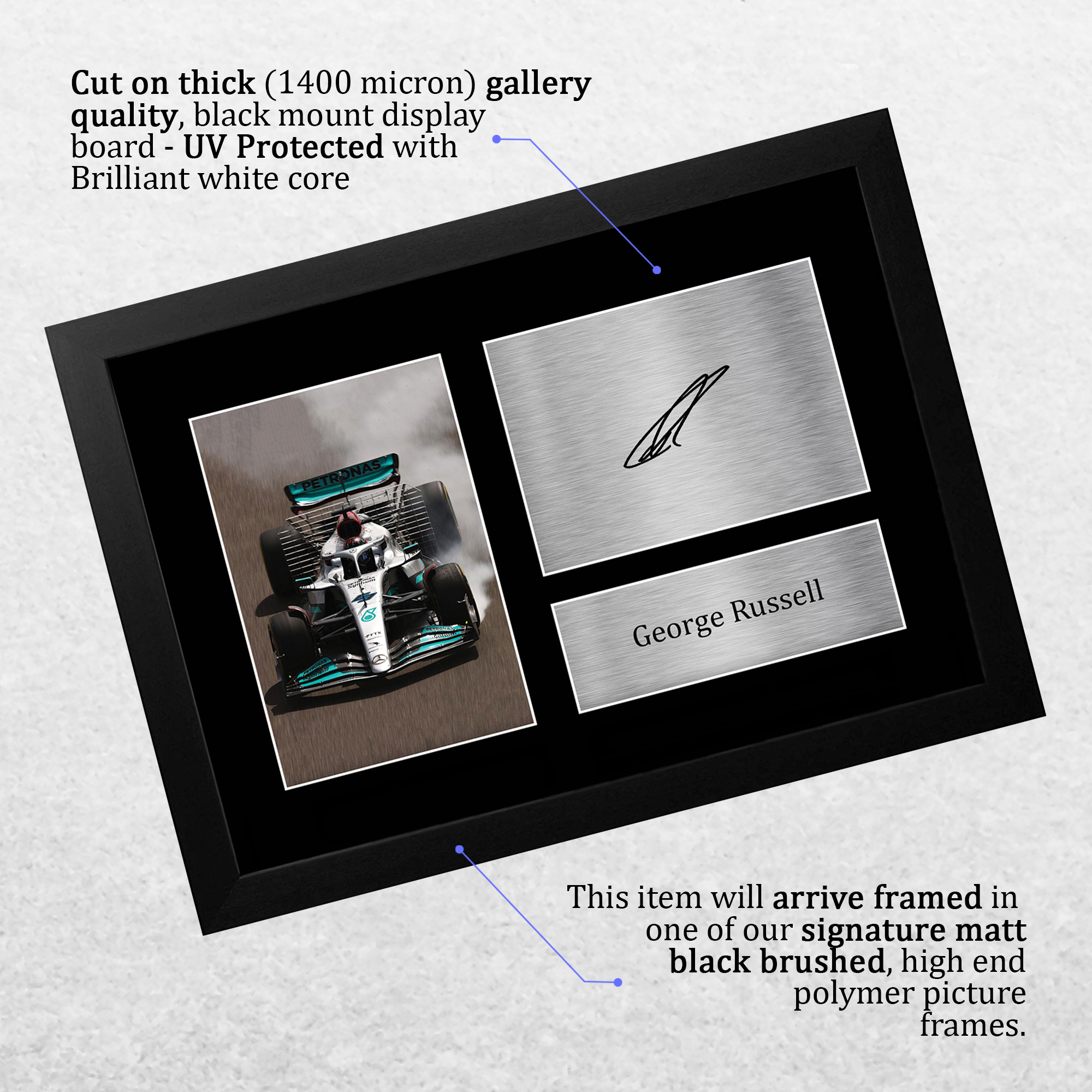 George Russell Formula 1 Gift Idea Signed Photo Prints for Fans of F1 Formula 1 - Picture 4 of 17