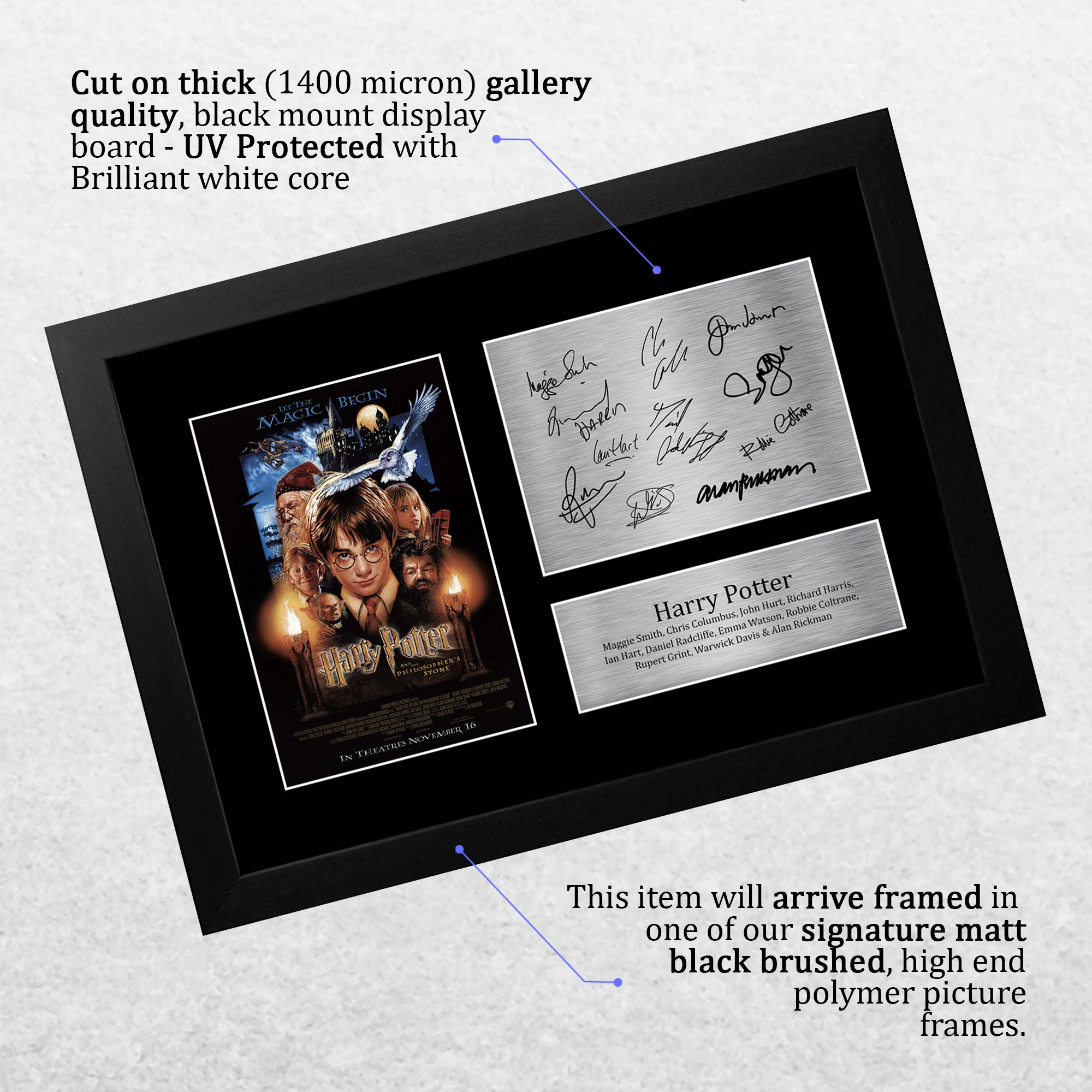 Harry Potter Cast Daniel Radcliffe, Emma Watson Gifts Signed Print Movie Fans - Picture 12 of 17