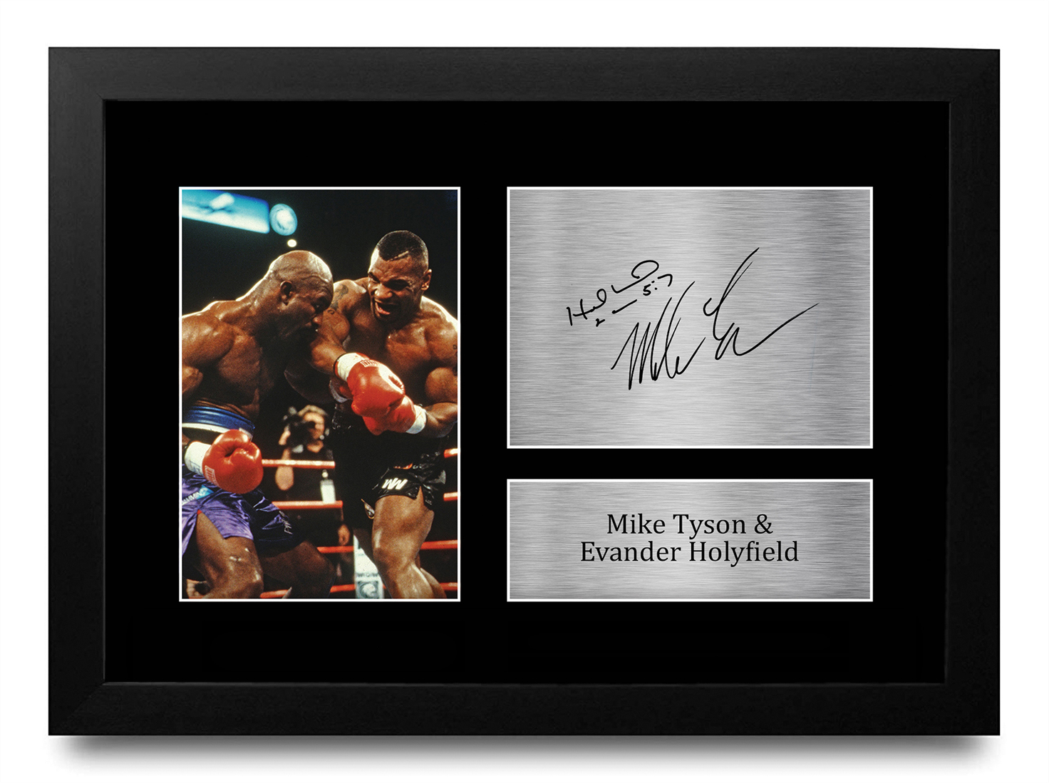 EVANDER HOLYFIELD VS MIKE TYSON II SIGNED POSTER PRINT PHOTO AUTOGRAPH GIFT 