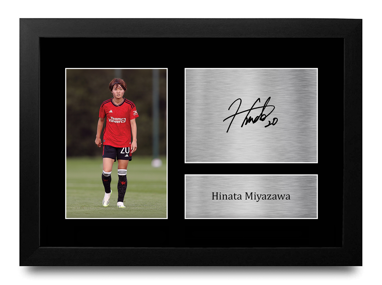 Hinata Miyazawa Manchester Utd Framed Printed Autograph for Womens Football Fan