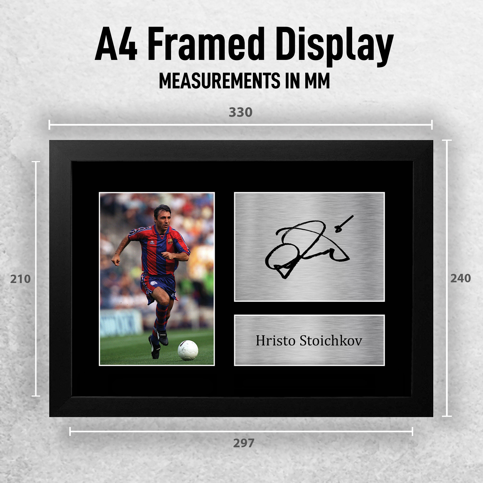 Hristo Stoichkov Signed Barcelona Printed Autograph Photo