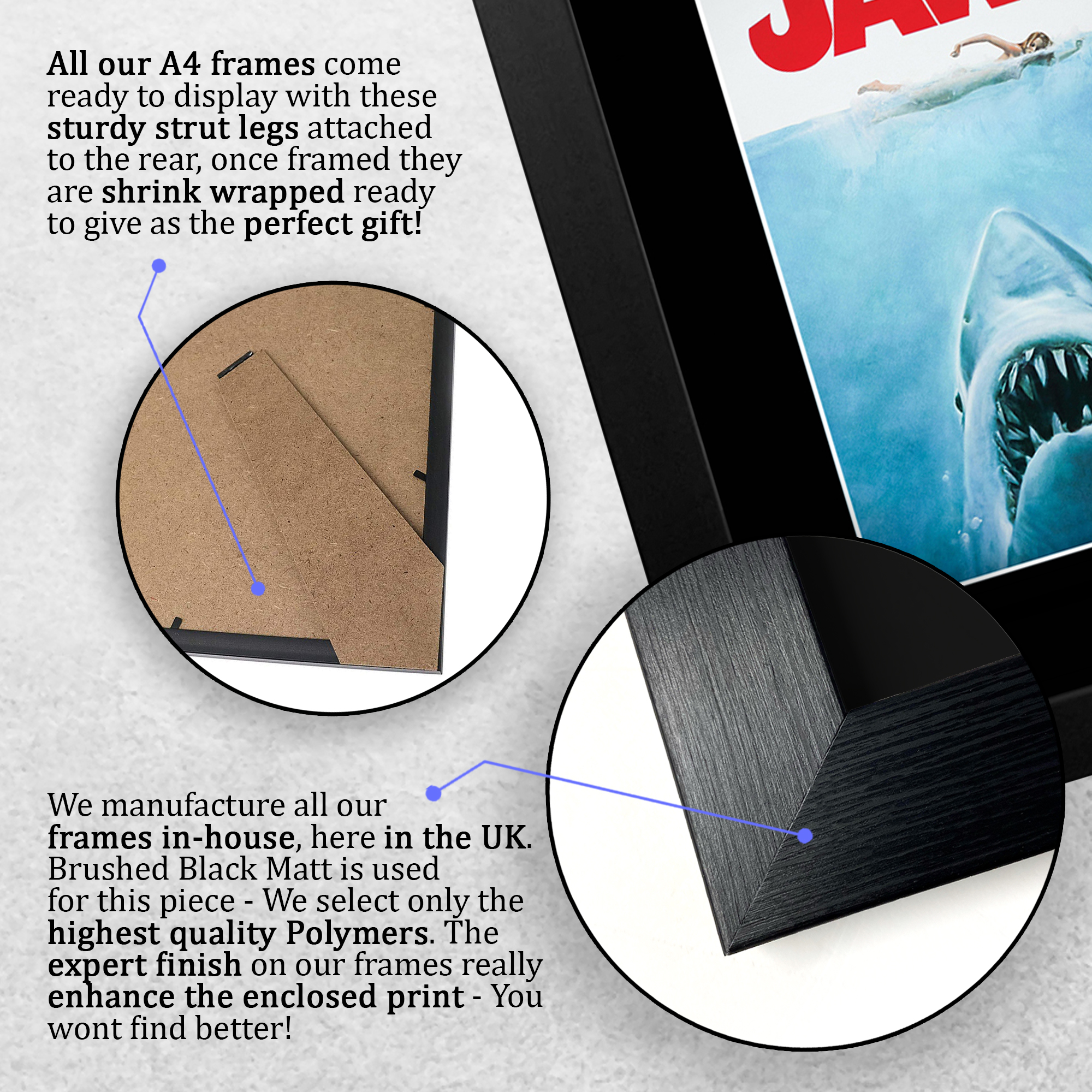 Jaws Ideal Gift Printed Framed Autograph Picture to Movie Memorabilia Fans - Picture 23 of 80