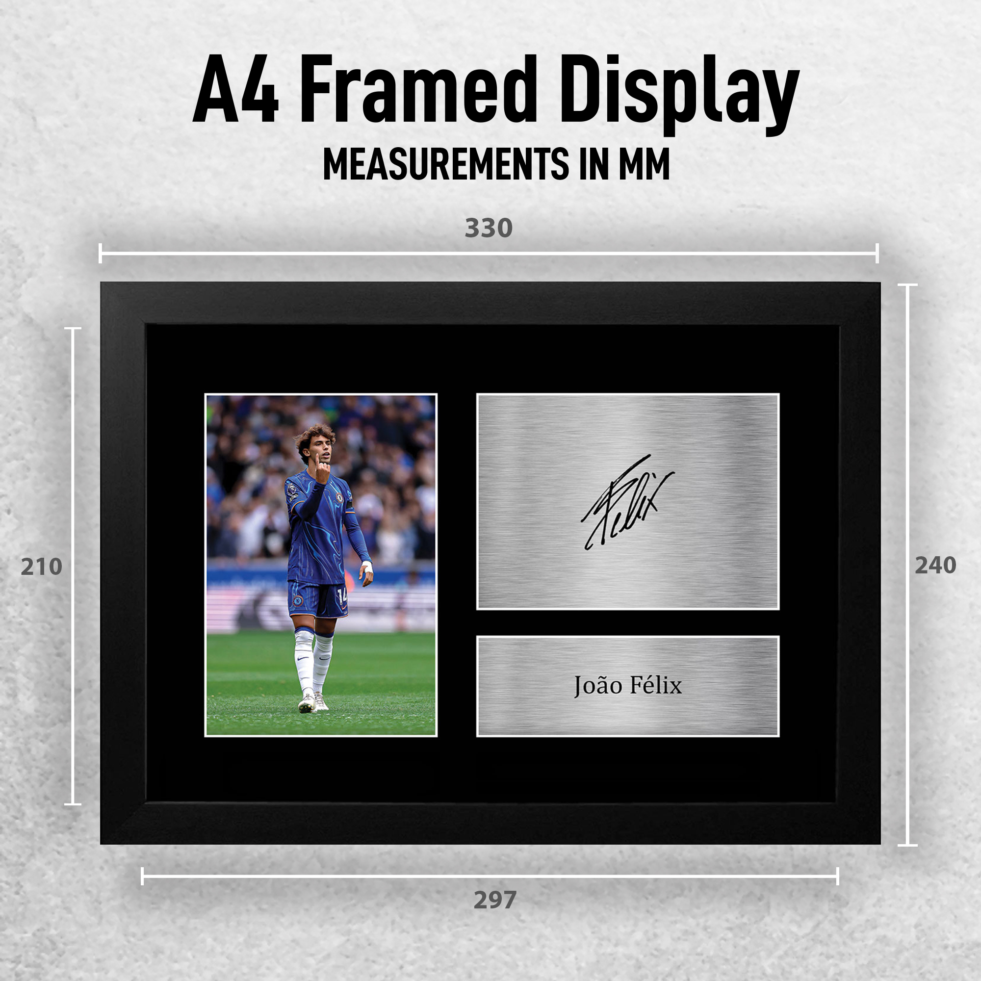 Imagen autógrafa impresa idea de regalo enmarcada Joao Felix Chelsea para fanático del fútbol - Imagen 3 de 17