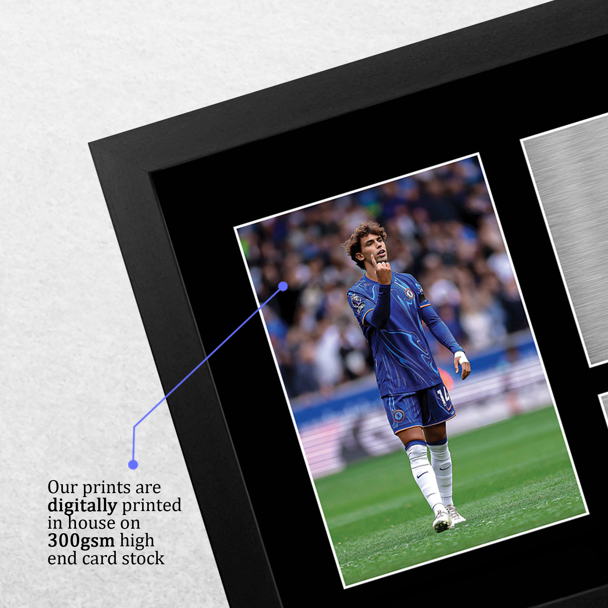 Imagen autógrafa impresa idea de regalo enmarcada Joao Felix Chelsea para fanático del fútbol - Imagen 5 de 17