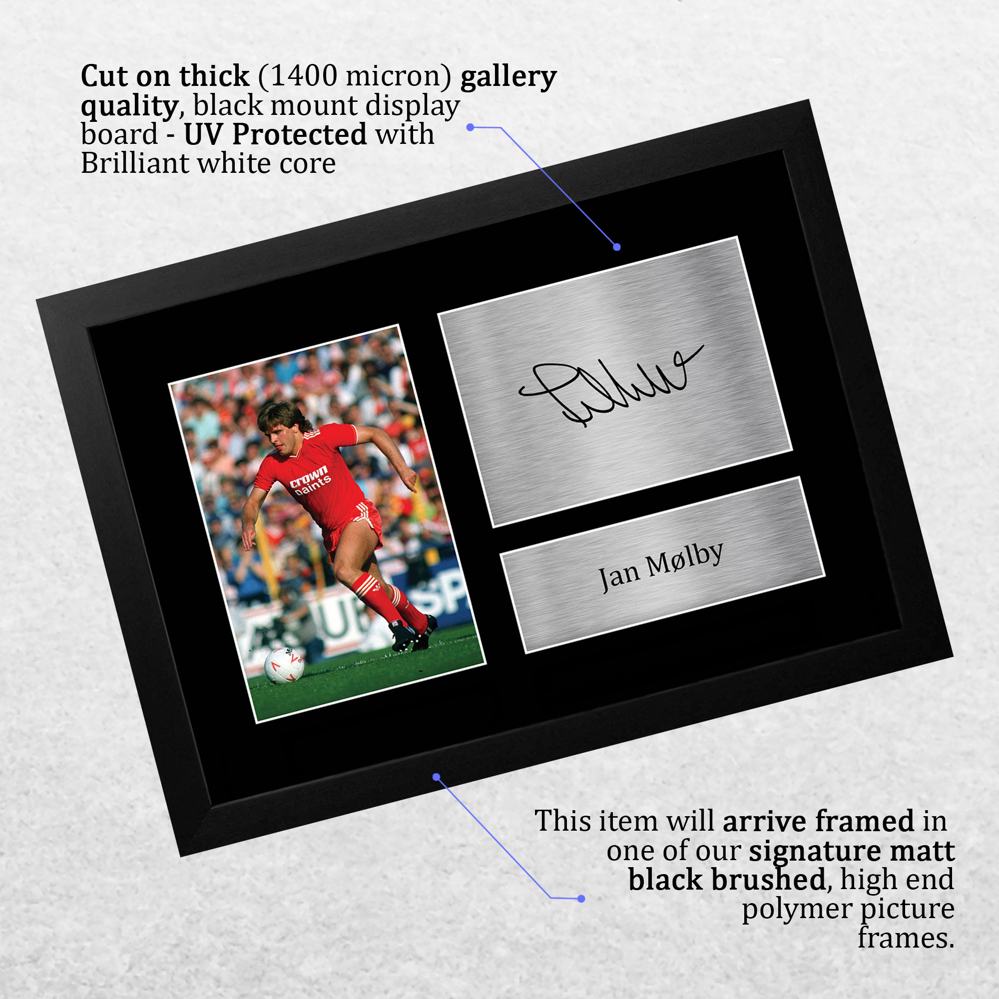 Jan Molby Signed Liverpool Pre Printed Autograph Photo Memorabilia