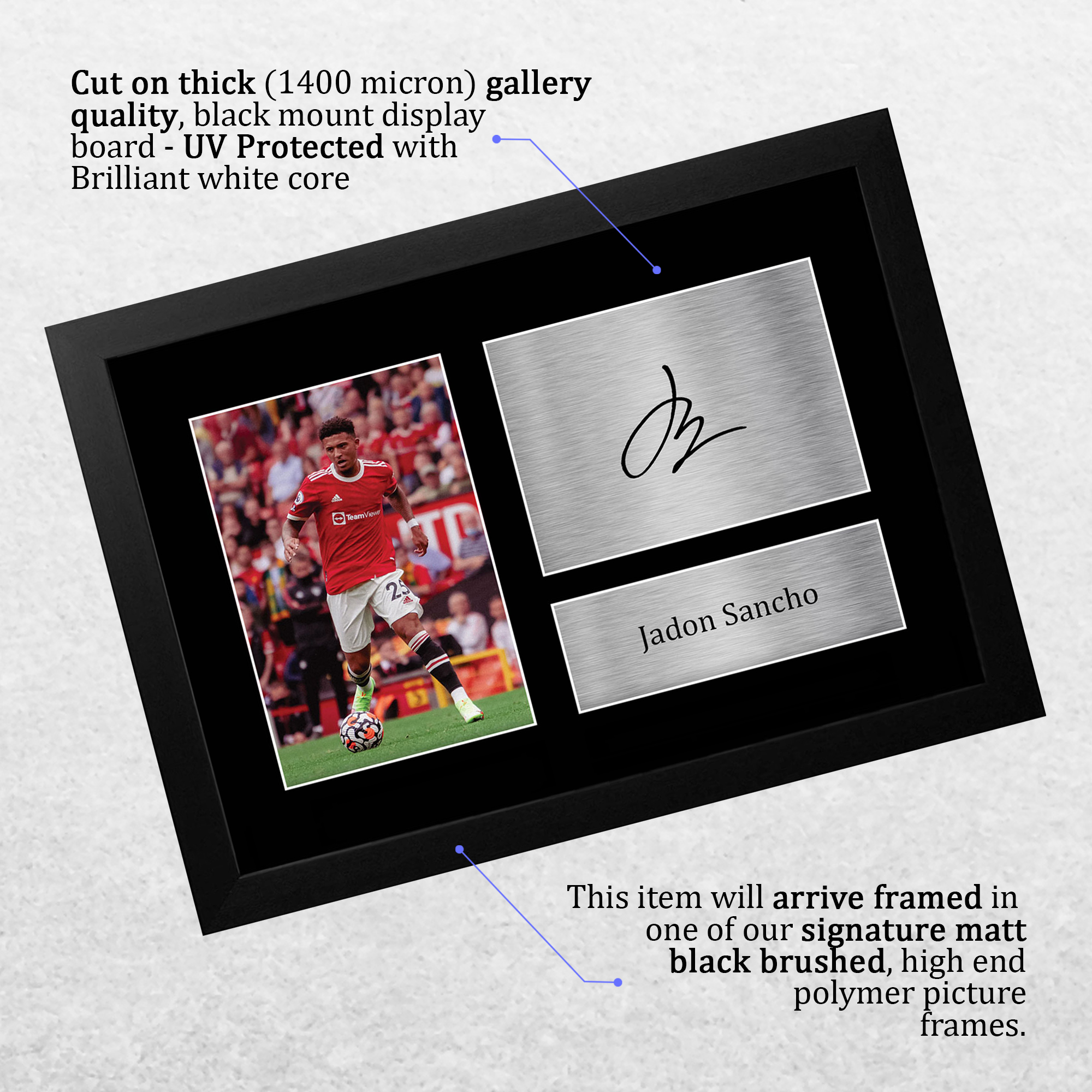 Jadon Sancho Man U Gift Ideas Printed Autograph Picture for Football Fans - Picture 4 of 24