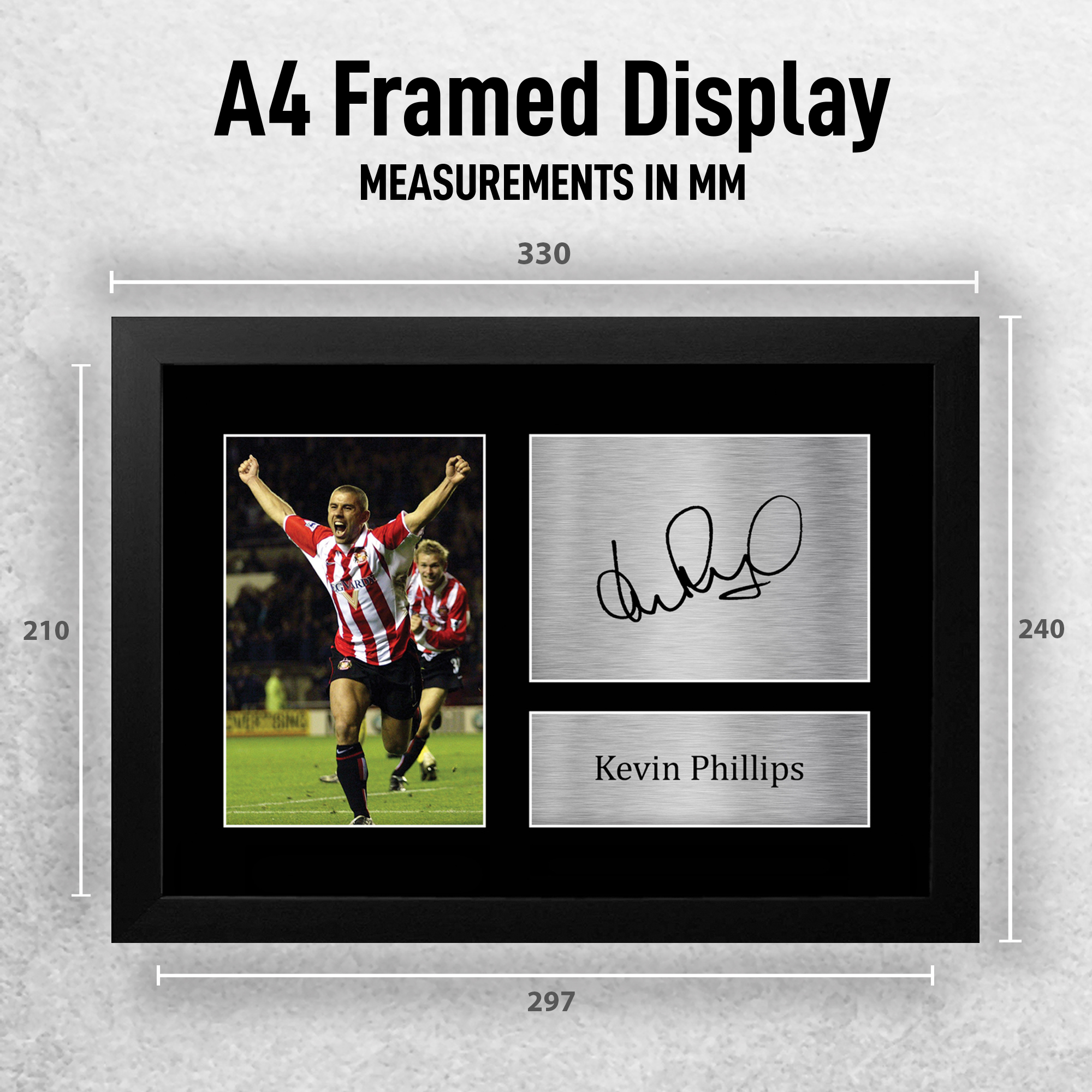 Kevin Phillips Sunderland Framed Printed Autograph Picture for Football Fans - Picture 3 of 28