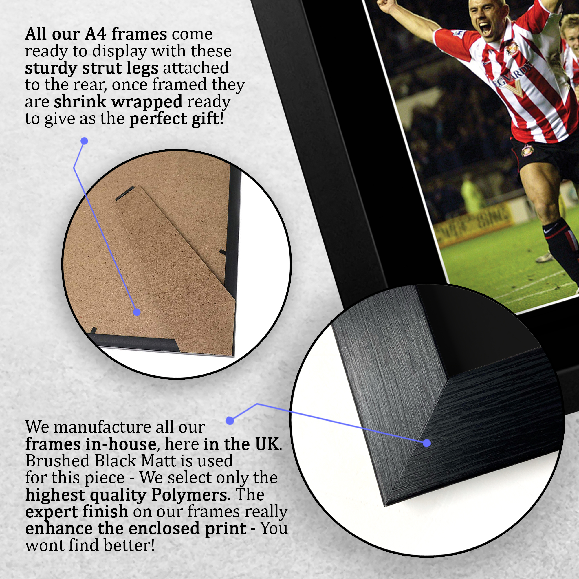 Kevin Phillips Sunderland Framed Printed Autograph Picture for Football Fans - Picture 8 of 28