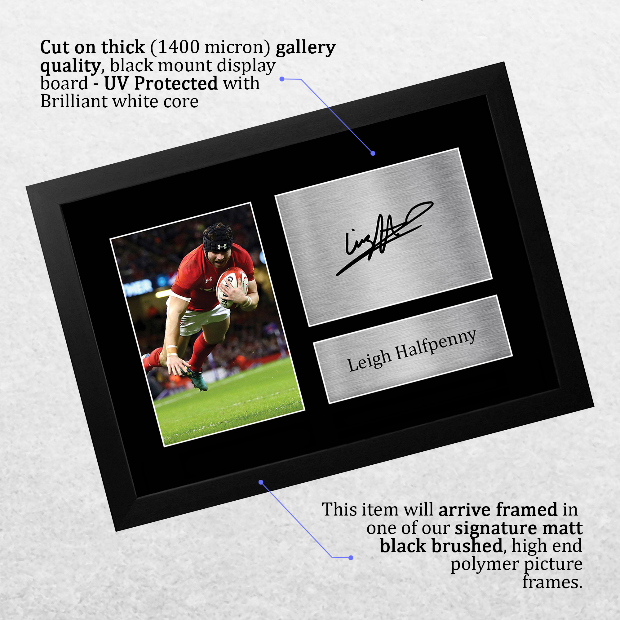 Leigh Halfpenny Signed Printed Autograph A4 Photo Wall Art Gift For a Rugby Fan - Produktbild 2