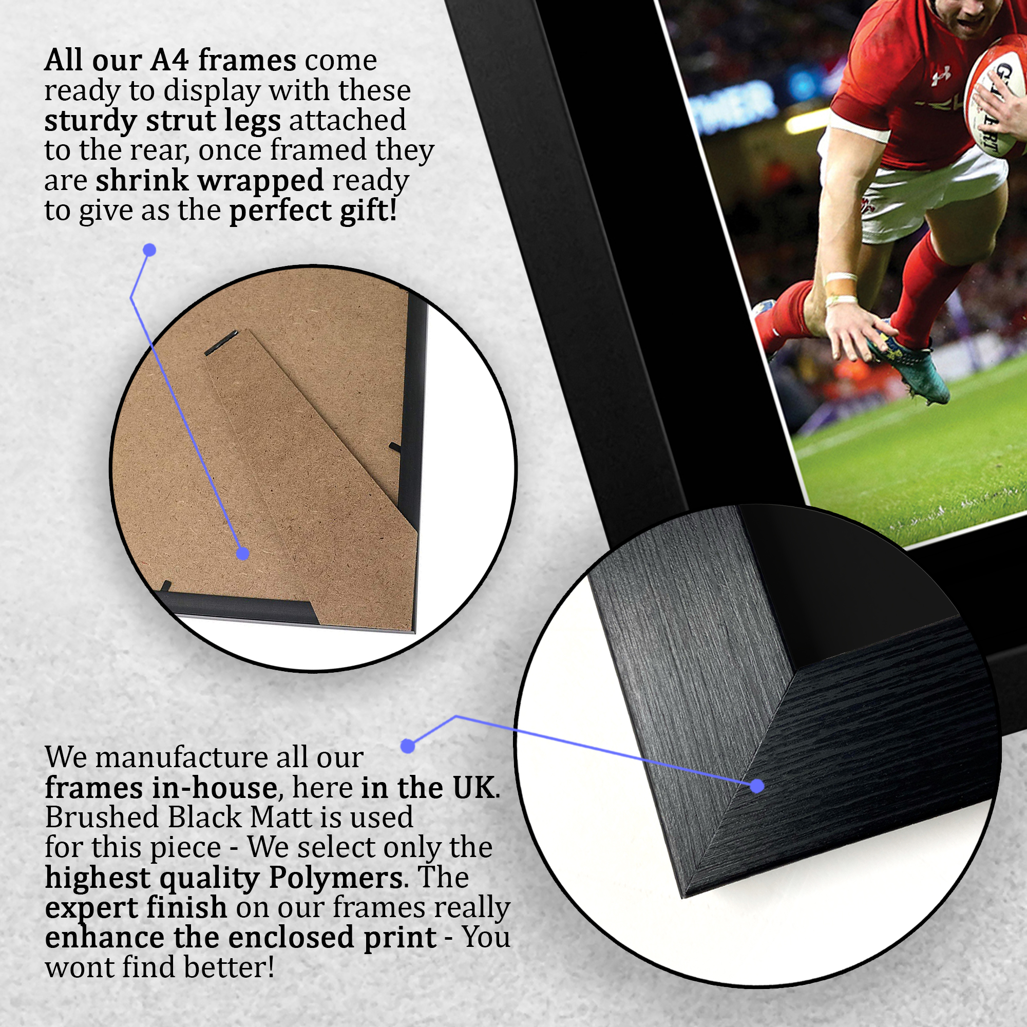 Leigh Halfpenny Signed Printed Autograph A4 Photo Wall Art Gift For a Rugby Fan - Produktbild 6