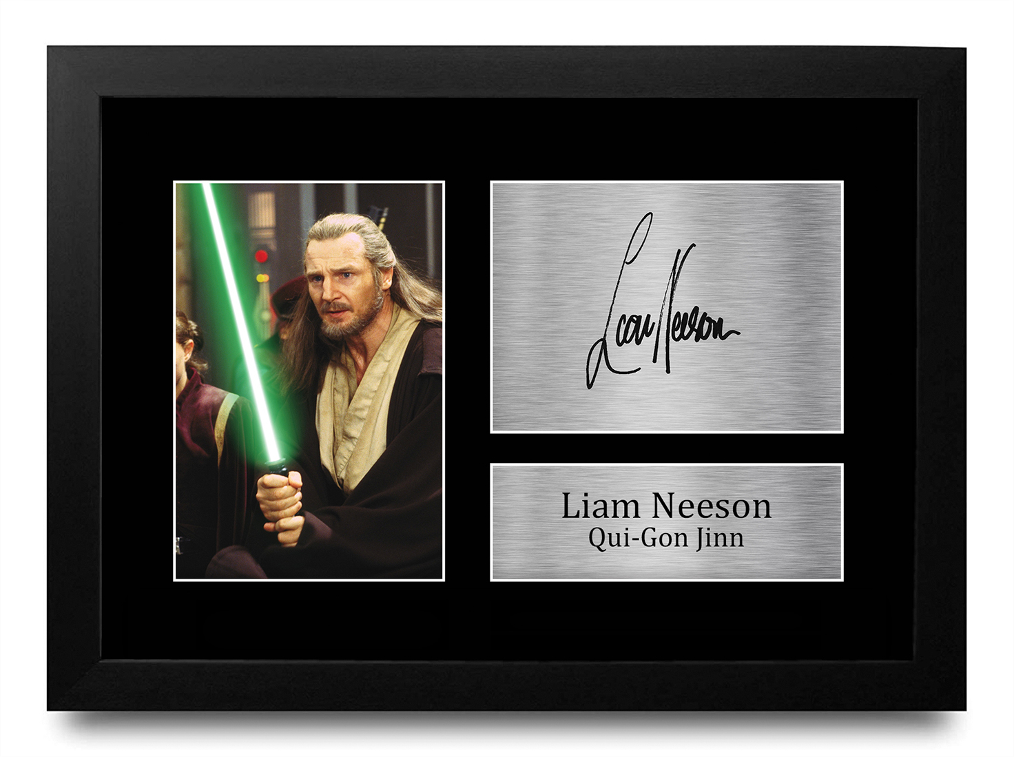 Liam Neeson Star Wars Gift Idea Framed Autograph Picture Print to Movie Fans - Picture 9 of 24