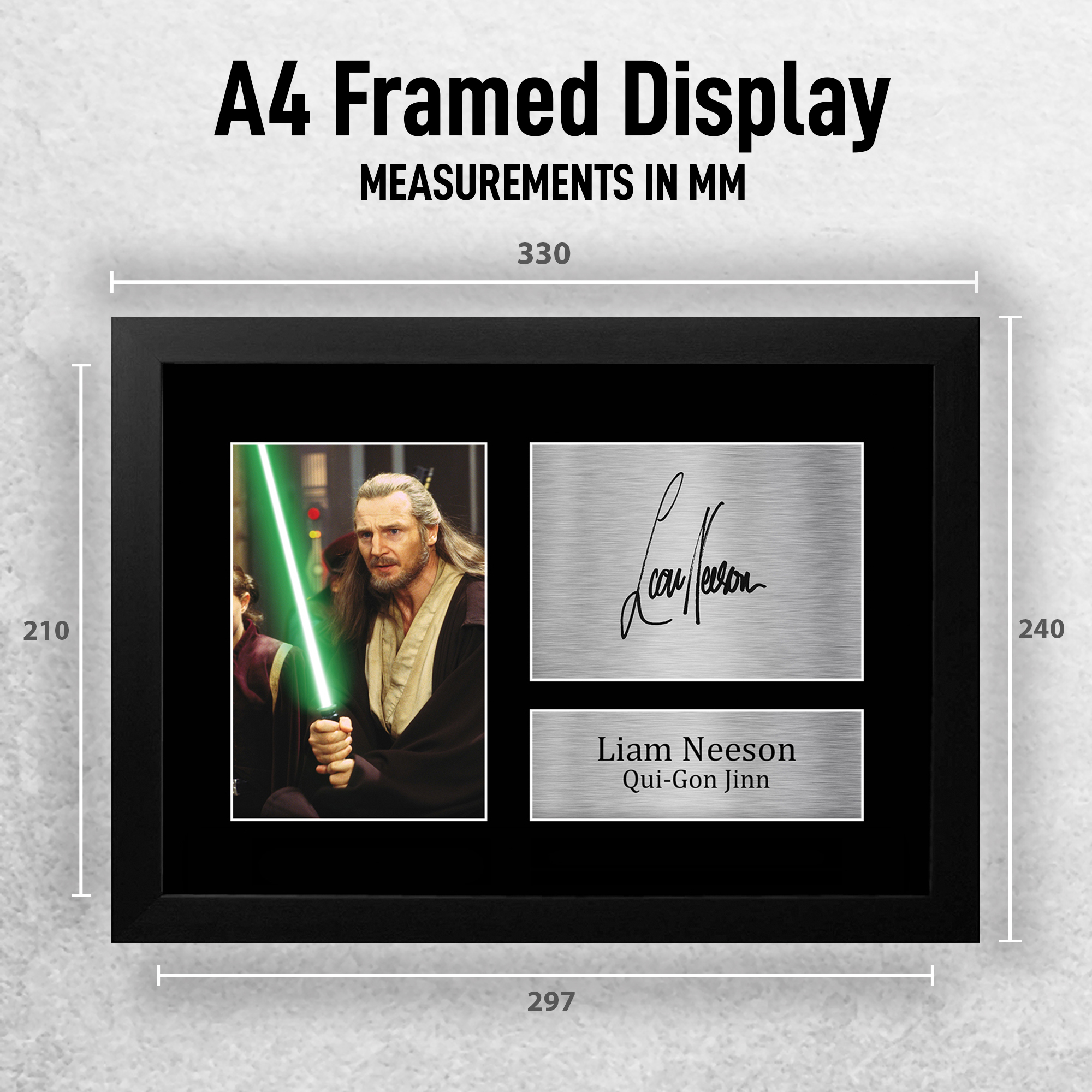 Liam Neeson Star Wars Gift Idea Framed Autograph Picture Print to Movie Fans - Picture 10 of 24