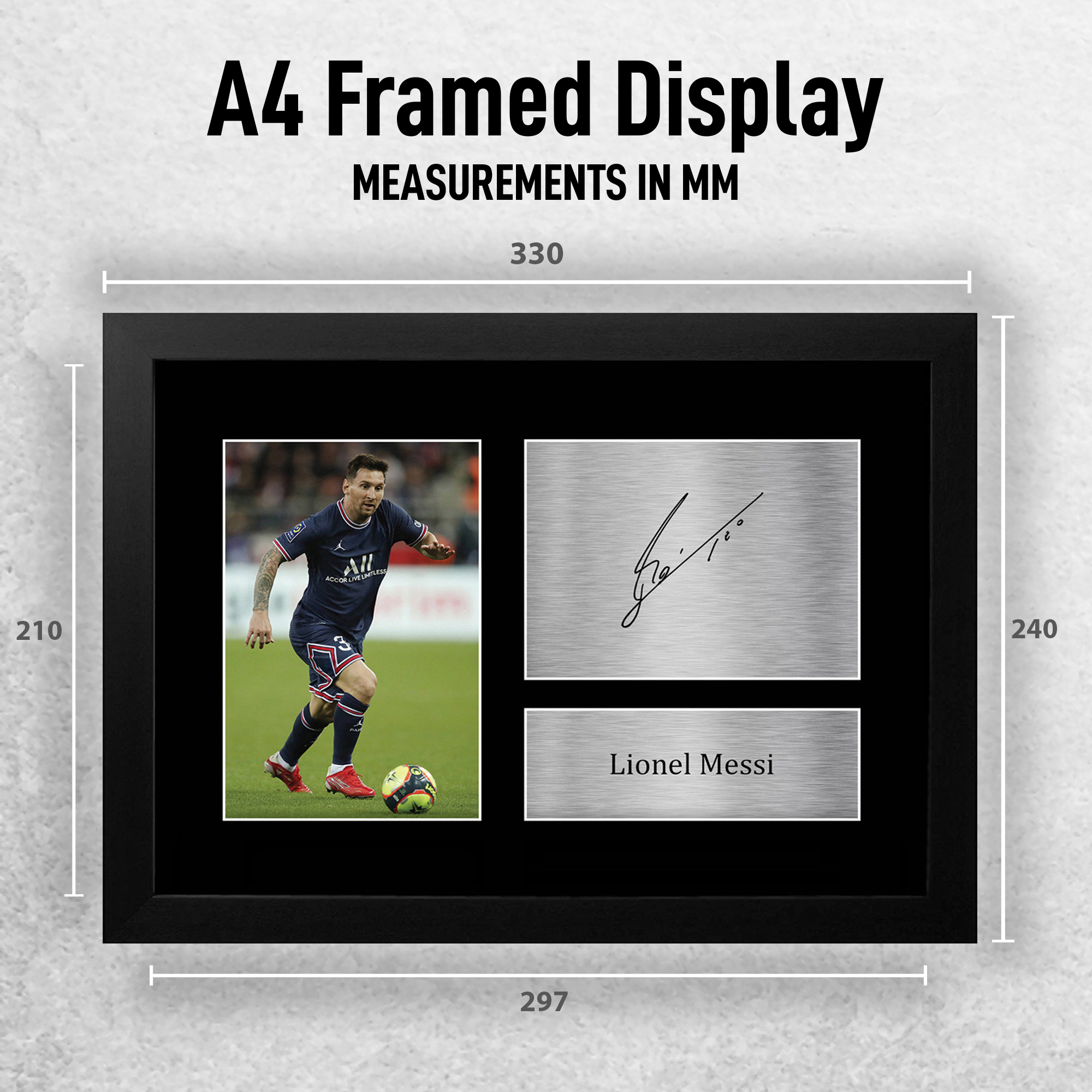 Lionel Messi Signed PSG Pre Printed Autograph Photo Memorabilia