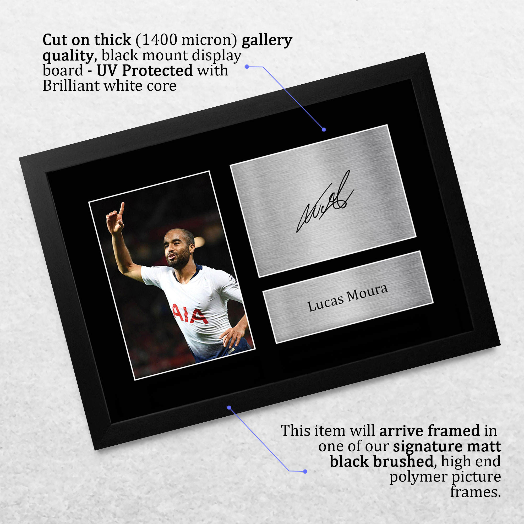 Lucas Moura Tottenham Hotspurs Gifts Printed Autograph Picture for Football Fans - Produktbild 2