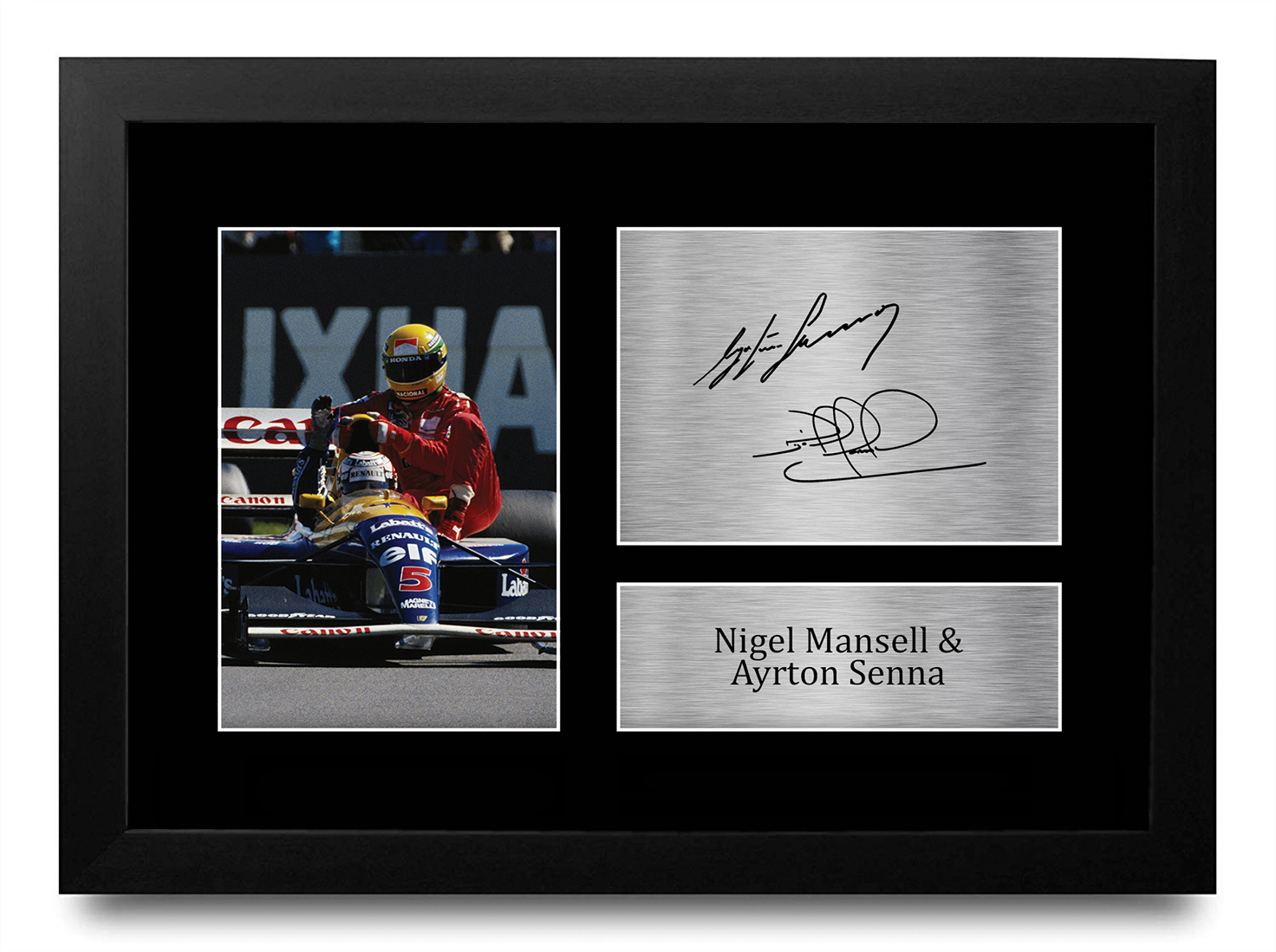 Nigel Mansell & Ayrton Senna Formula 1 Gift Signed A4 Photo Prints to Fans of F1 - Picture 2 of 24