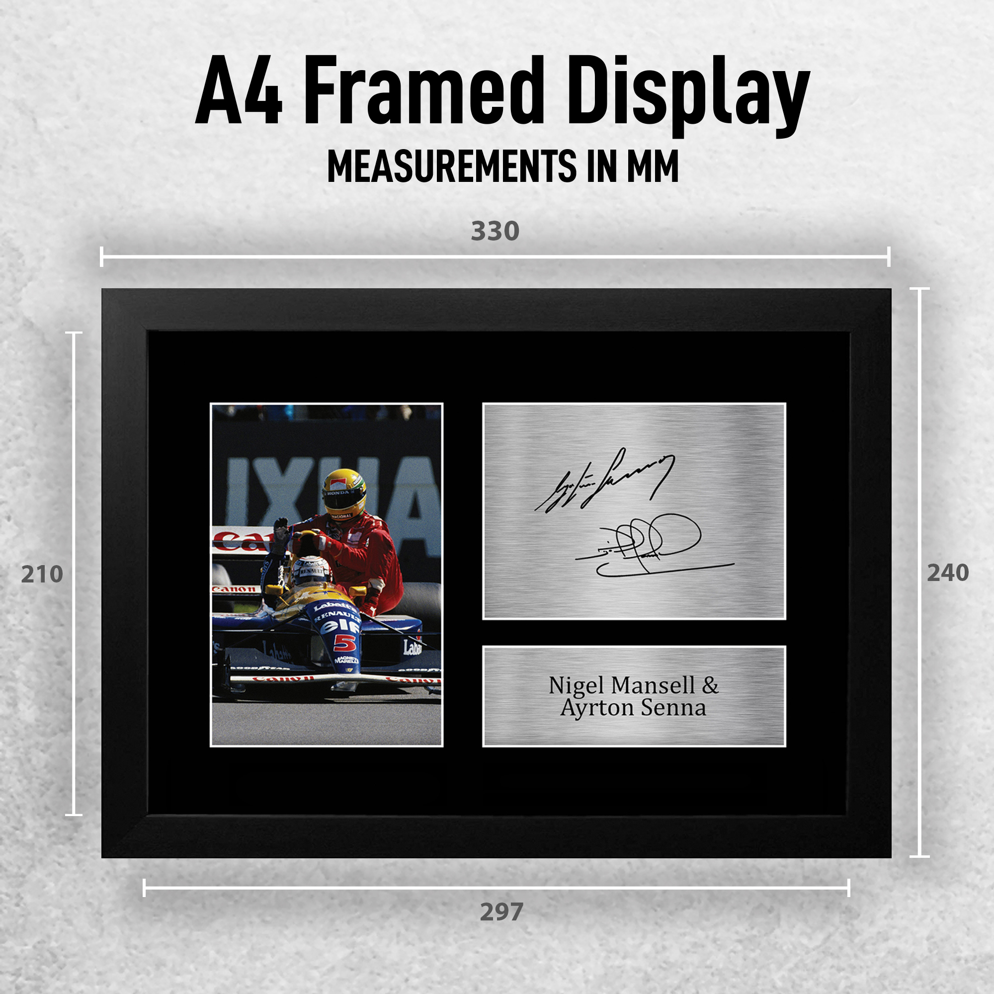 Nigel Mansell & Ayrton Senna Formula 1 Gift Signed A4 Photo Prints to Fans of F1 - Picture 3 of 24