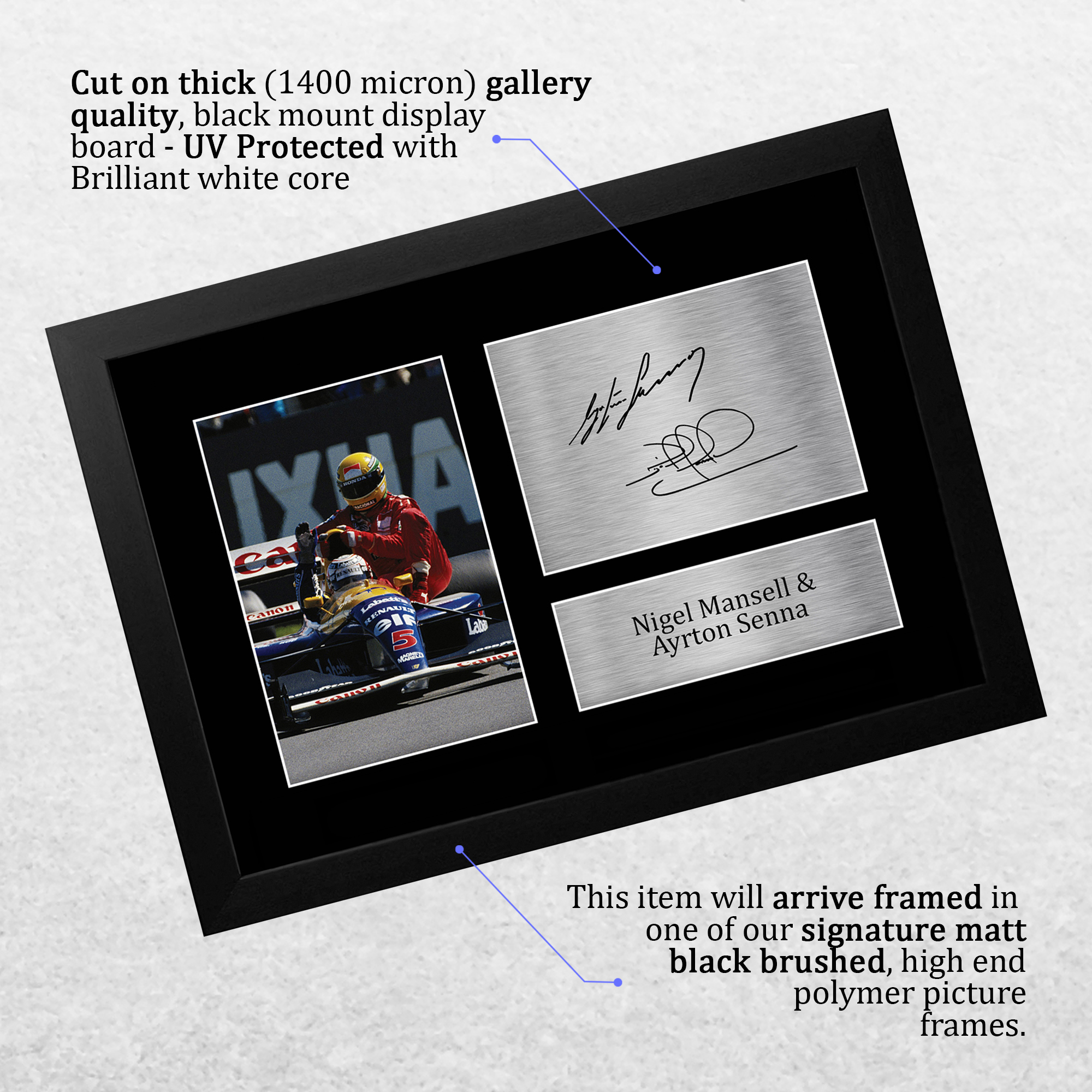 Nigel Mansell & Ayrton Senna Formula 1 Gift Signed A4 Photo Prints to Fans of F1 - Picture 4 of 24