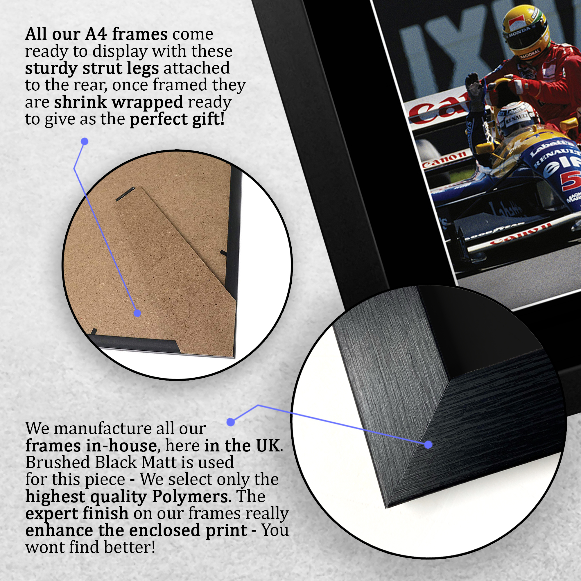 Nigel Mansell & Ayrton Senna Formula 1 Gift Signed A4 Photo Prints to Fans of F1 - Picture 8 of 24
