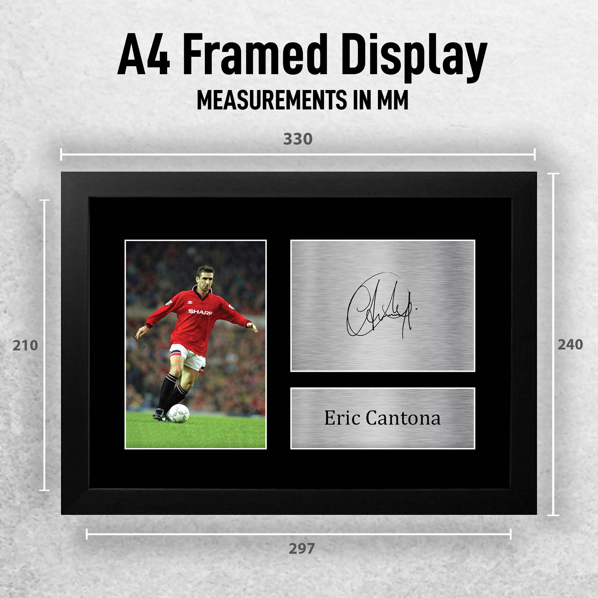 Eric Cantona Firmado A4 A3 Enmarcado Impreso Autógrafo Manchester United Impreso Regalo - Imagen 11 de 24