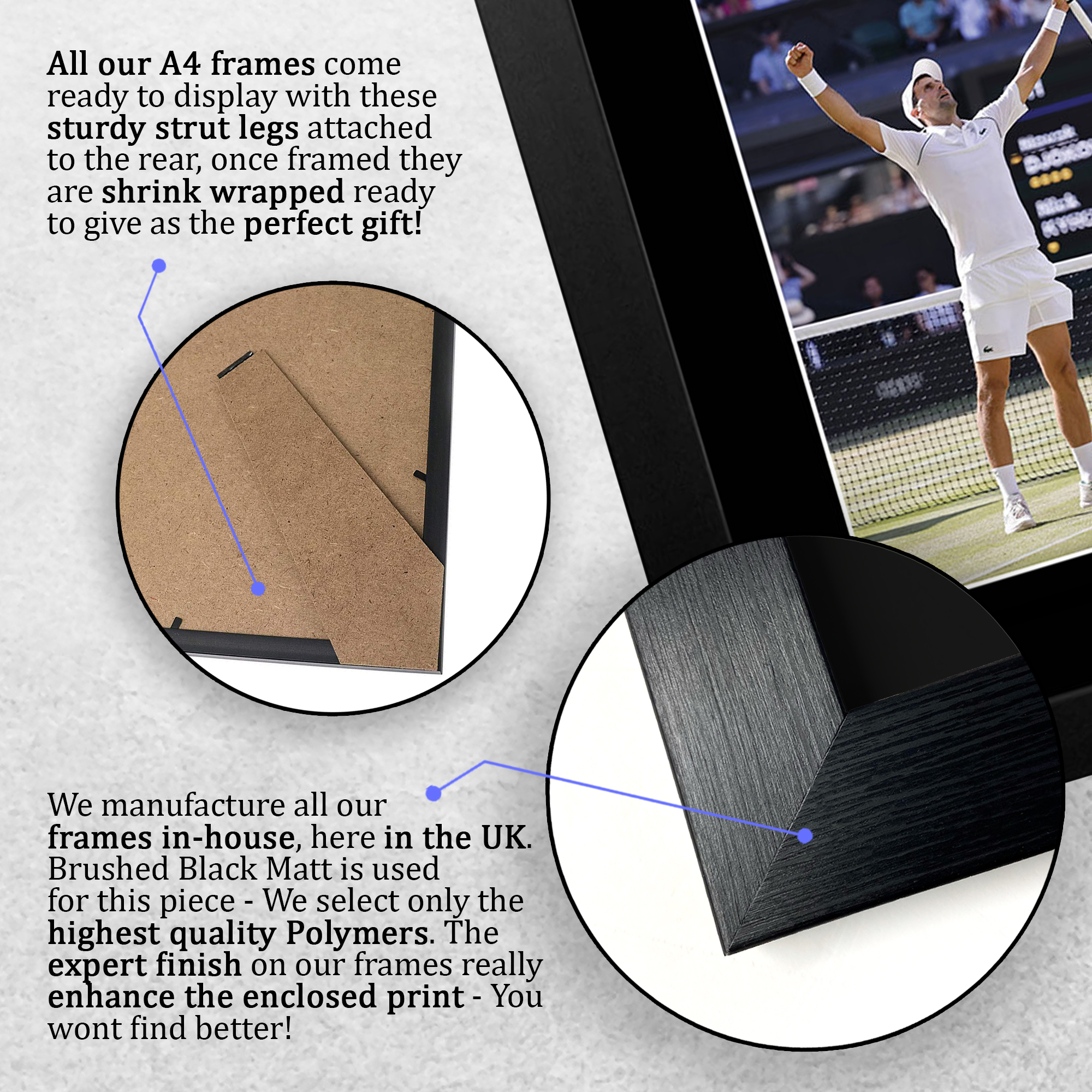 Novak Djokovic Top Geschenkidee gerahmte Autogramm Fotoabzüge an Tennisfans - Bild 8 von 17