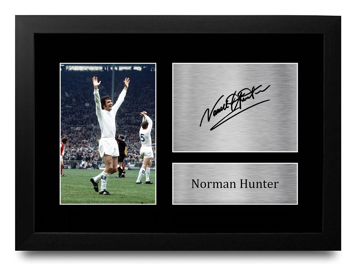 Autógrafo impreso A4 de Norman Hunter regalos para fanáticos del fútbol americano
