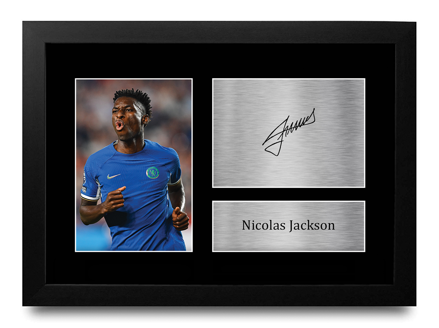 Nicolas Jackson Chelsea Framed Printed Autograph Picture for