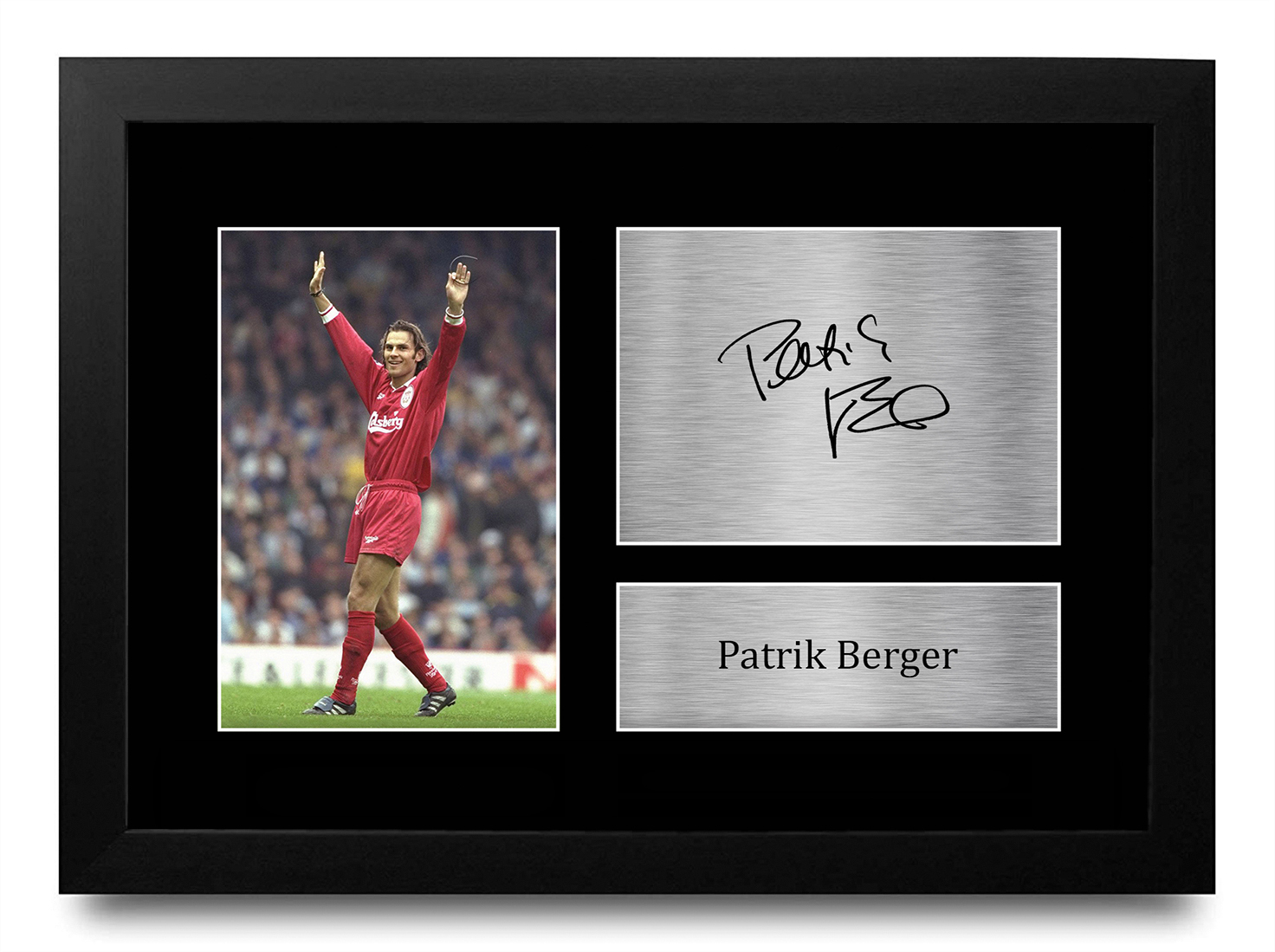 Patrik Berger Liverpool Geschenkideen gedrucktes Autogrammbild für Fußballfans - Bild 2 von 17