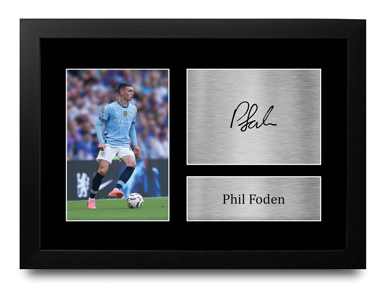 Phil Foden Signed A4 Framed Printed Autograph Manchester Man City Print