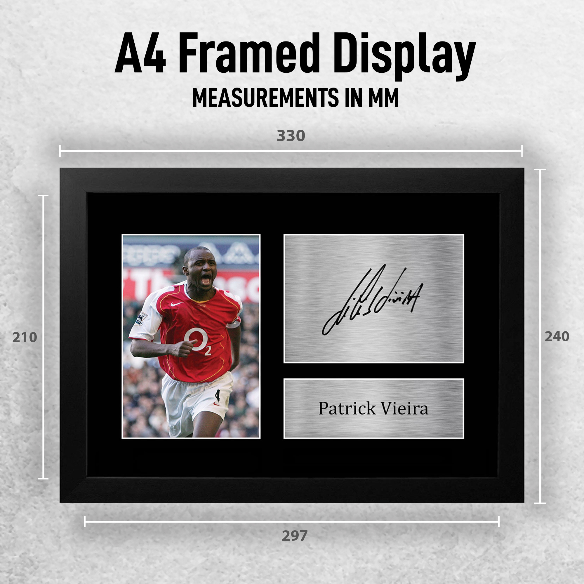 Patrick Vieira Signed Pre Printed Autograph A4 Photo Gift For an