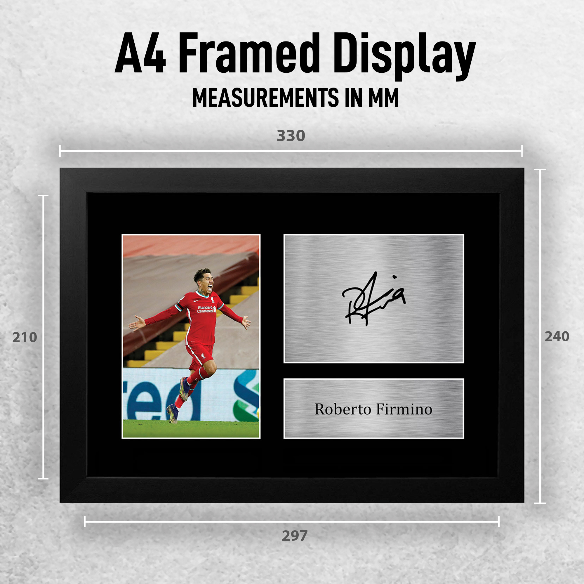 Autografo Roberto Firmino firmato A4 incorniciato stampato Liverpool stampa LFC regalo - Foto 11 di 24