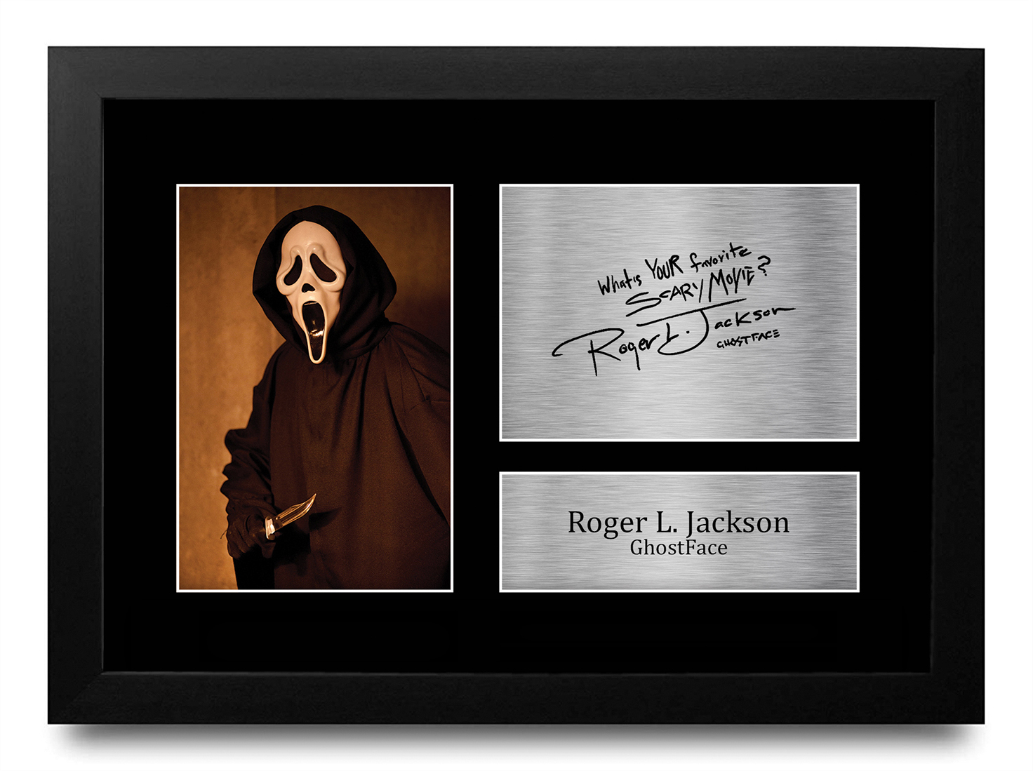 Roger L Jackson Signed Scream Ghostface Autograph Photo Memorabilia Gift