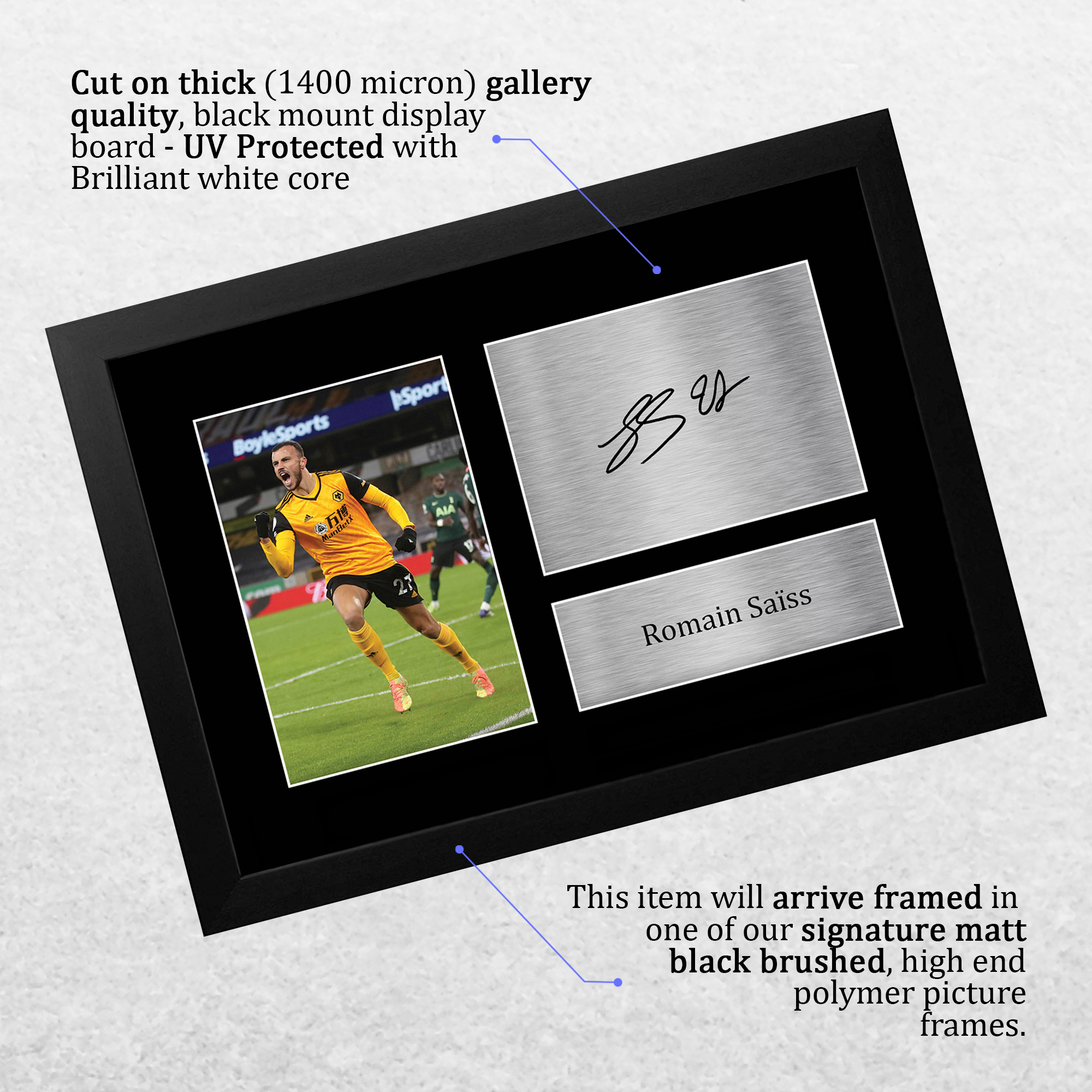 Romain Saiss Wolves Great Gift Idea Printed Autograph Picture for Football Fans - Imagen 4 de 17