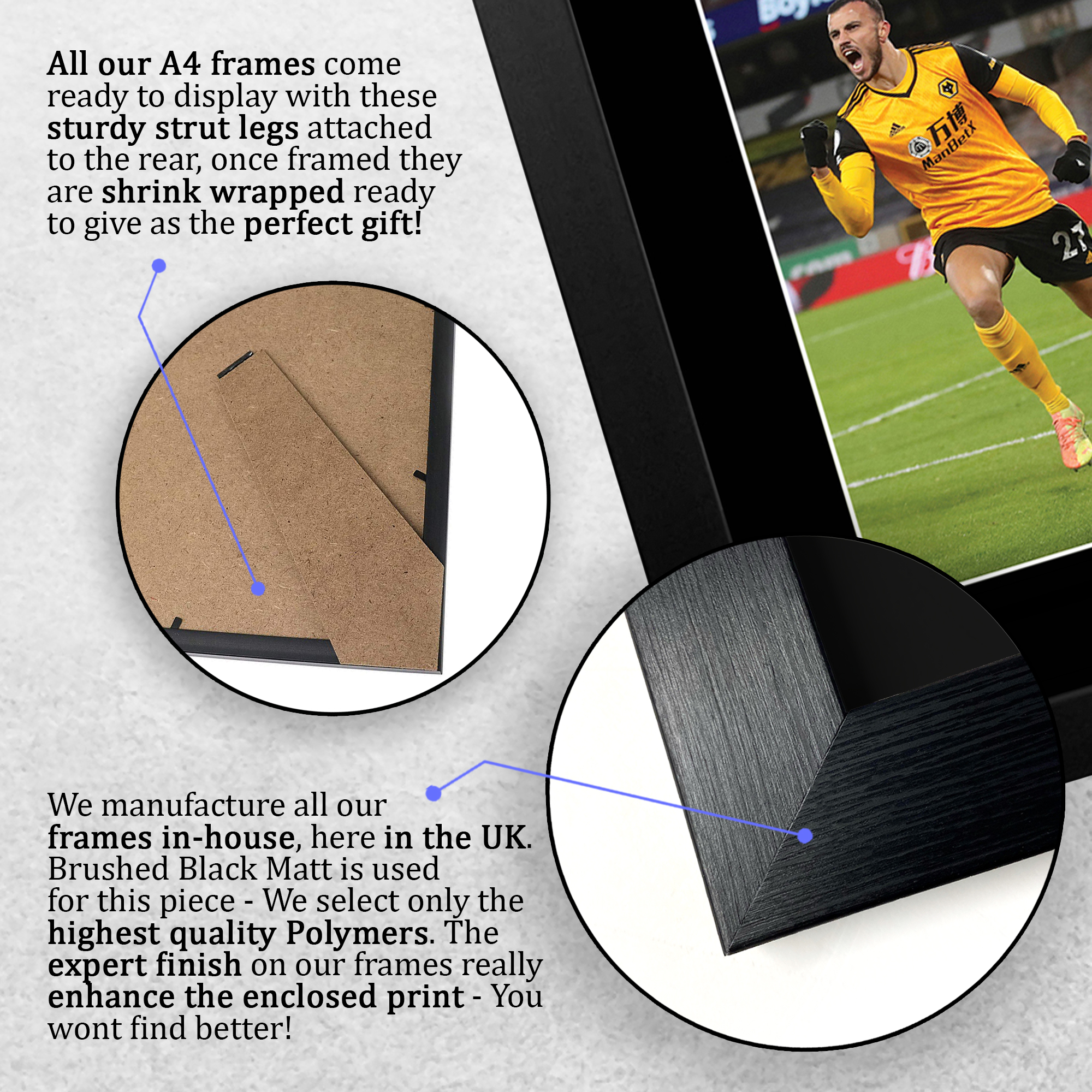 Romain Saiss Wolves Great Gift Idea Printed Autograph Picture for Football Fans - Imagen 8 de 17