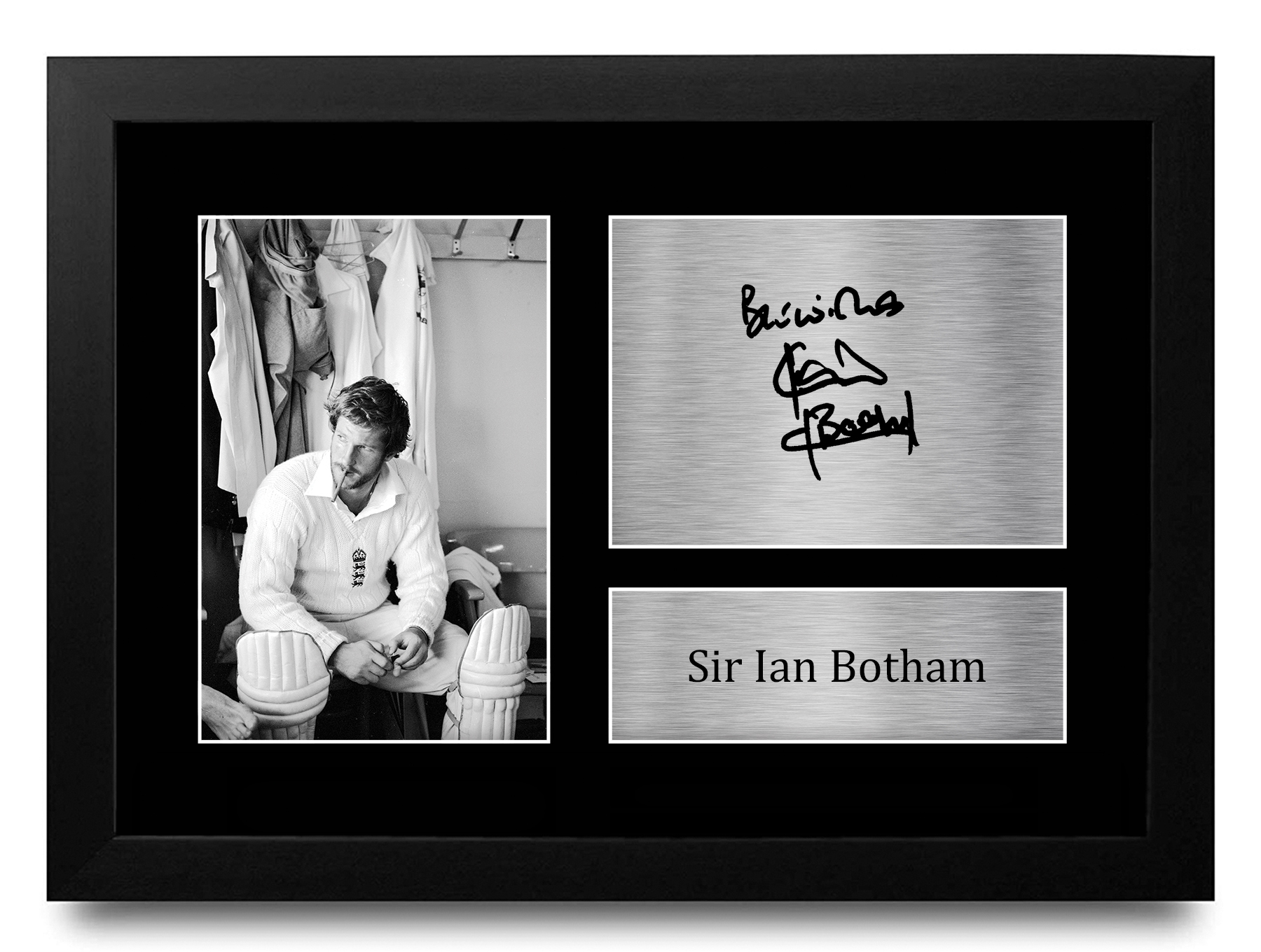 Framed Photograph Ian Botham Signed 